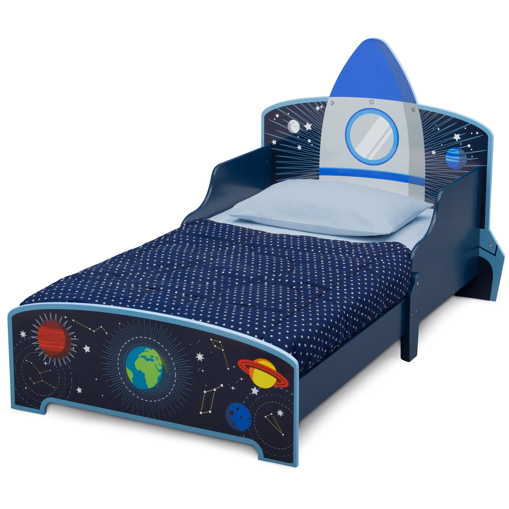 Delta Children Space Adventures Rocket Ship Wood Toddler Bed, Greenguard Gold Certified