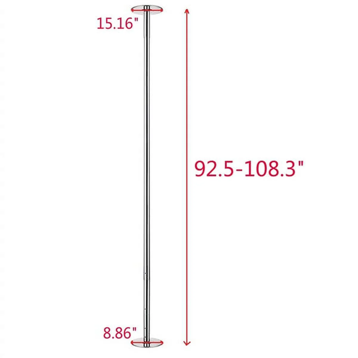 Adjustable Dance Pole Portable Stripper Pole Static Spinning Exercise Fitness,Silver