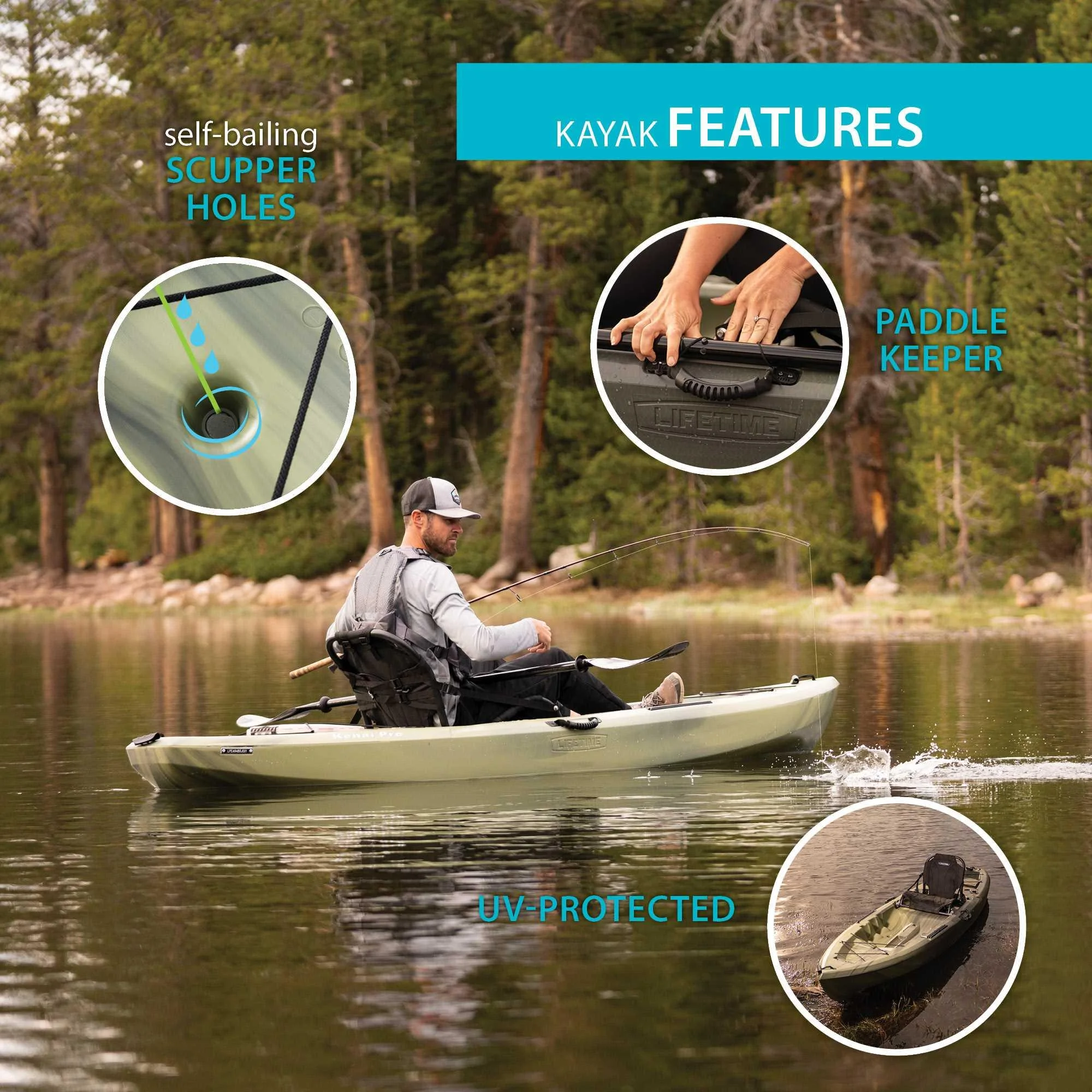 Lifetime Kenai Pro Angler 100 Kayak Moss Fusion - 91149