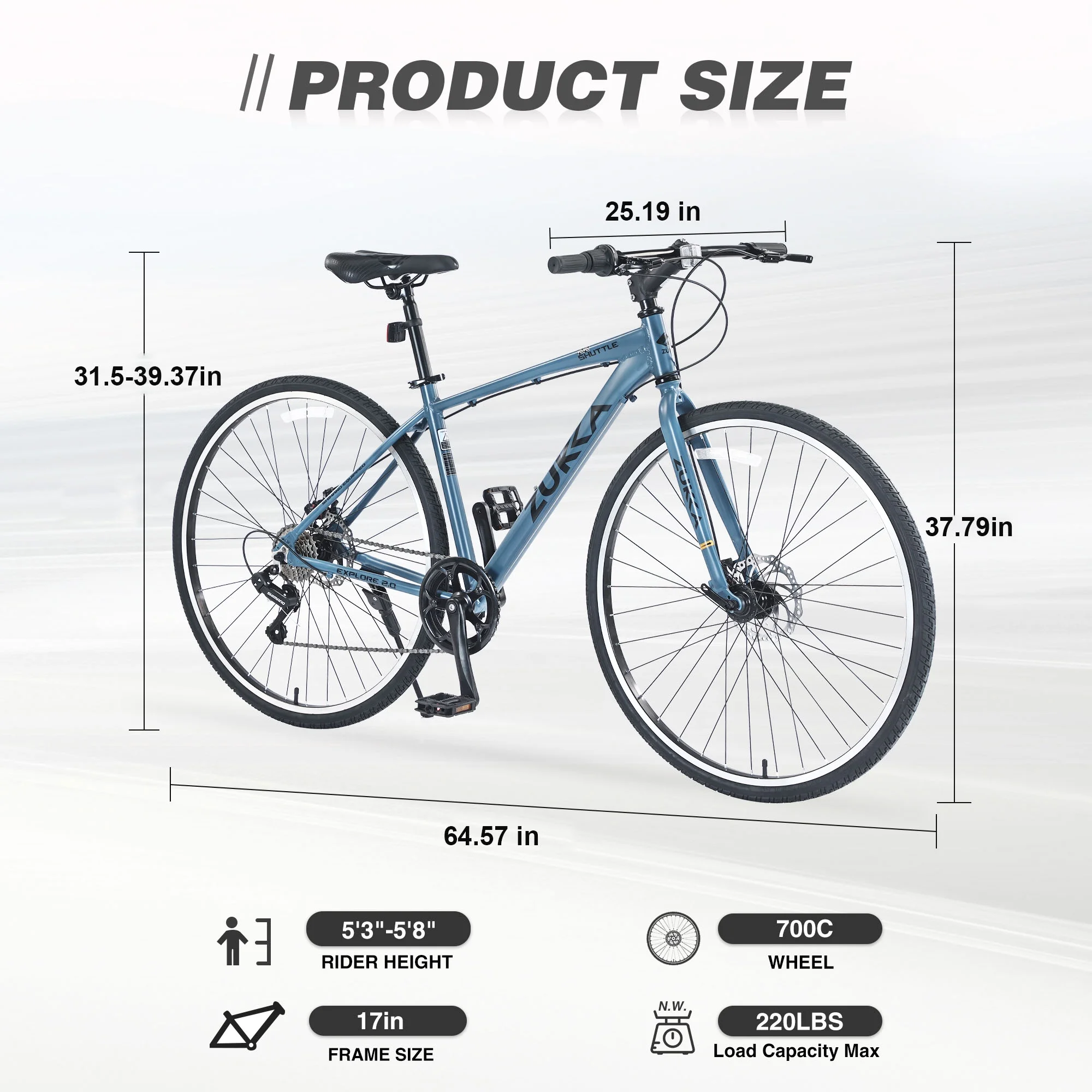700C Hybrid Road Bike Shimano 7-Speed Adult Bike Aluminum Frame City Bicycle for Men Women, Green