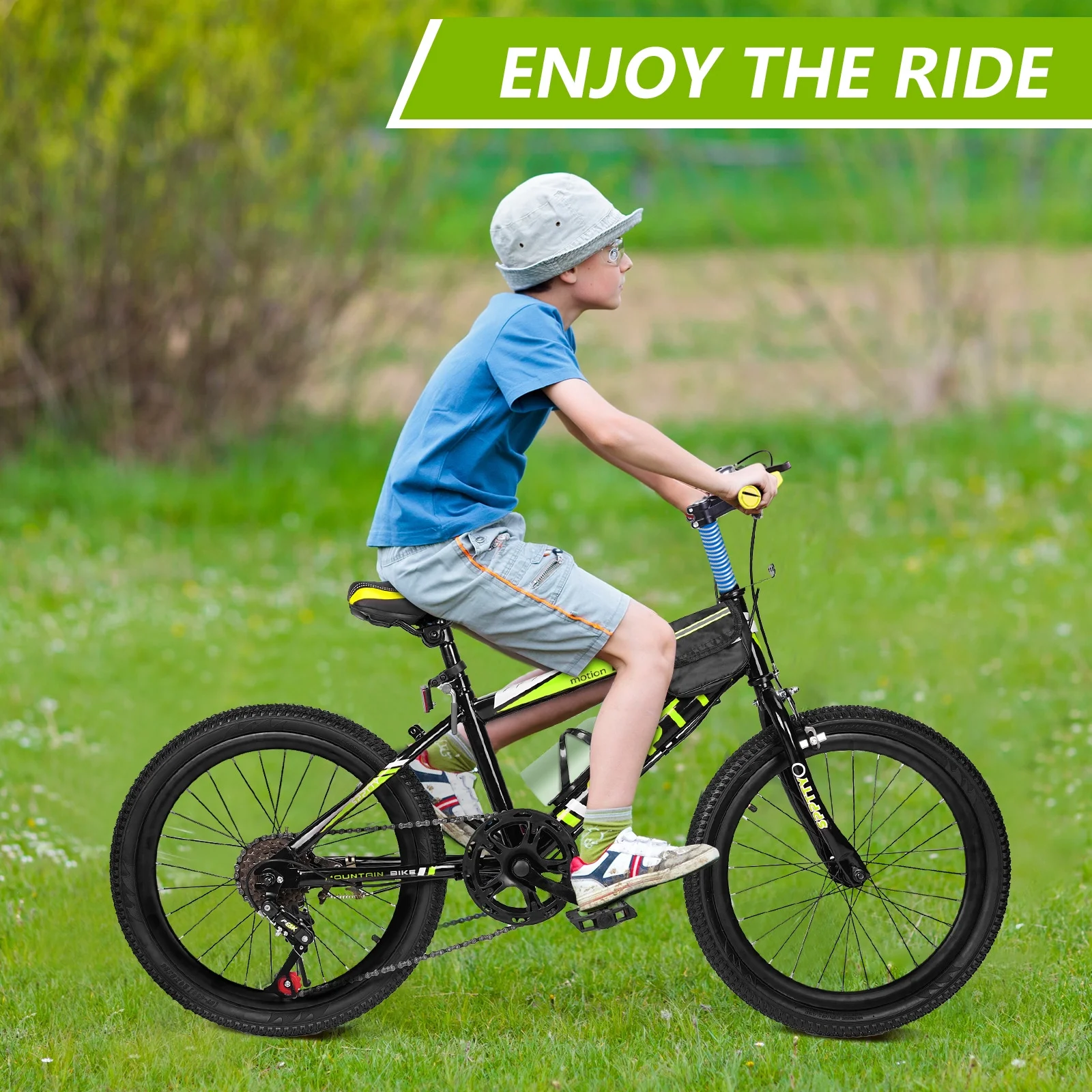 SPPTTY 20-24 inch Bike,6-Speed Mountain Bike for Men Women Boys Girls,Comfort Saddle,Blue