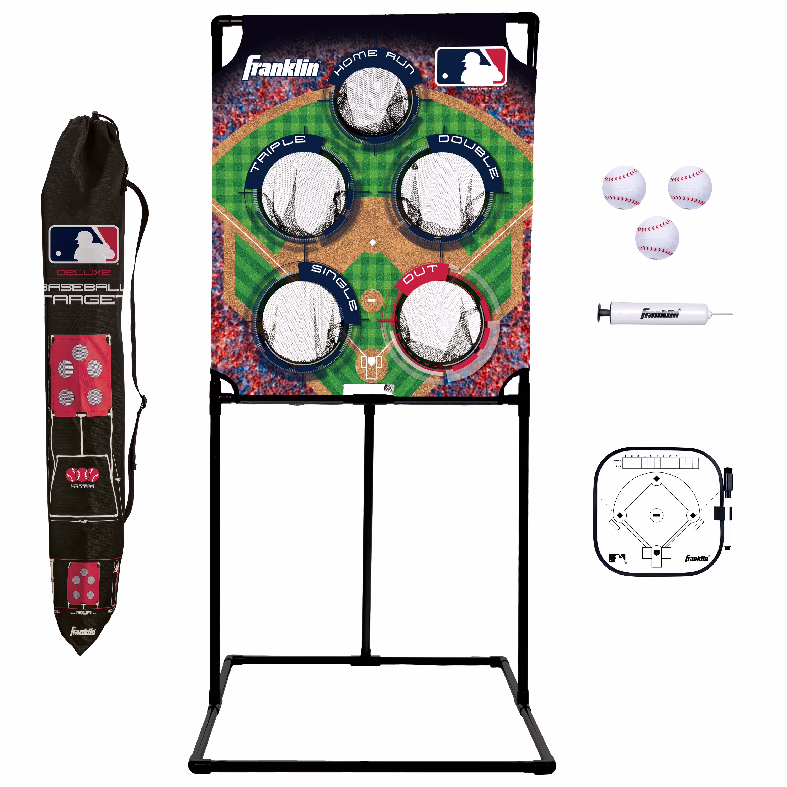 Franklin Sports MLB Baseball Target Toss Game - MLB Deluxe Kids Baseball Throwing Game Target + Balls Set - Fun Baseball Game + Toy Set for Kids