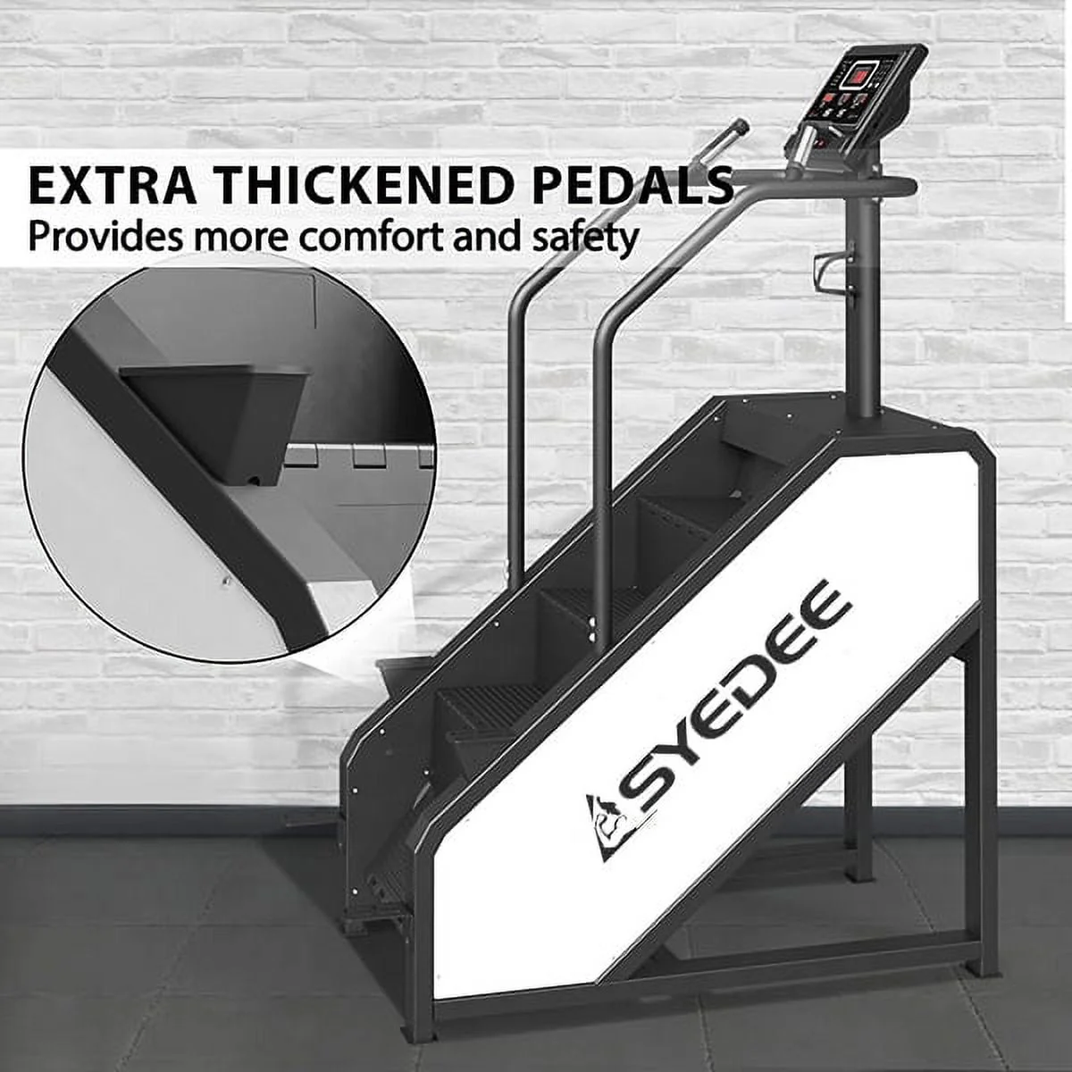 Stairmaster, syedee Stair Stepper with LED Screen, Stepmill Exercise Machine with 12 Workout Programs, 441LBS Step Machine, 24-164 Steps/Minute(White)