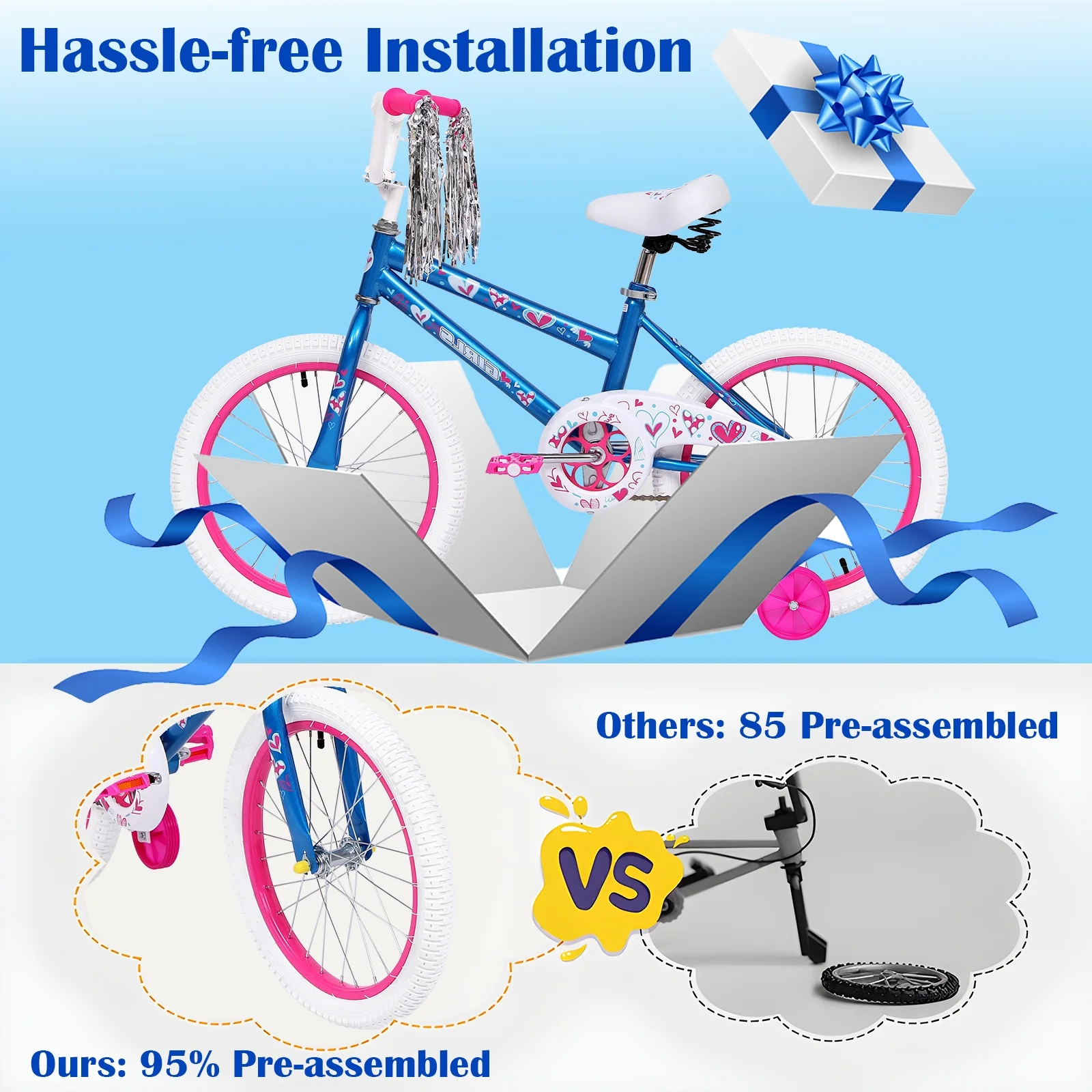 SUGIFT Kids Bike 18 inch Bicycle for Girls Ages 6-12 Years Child, Blue