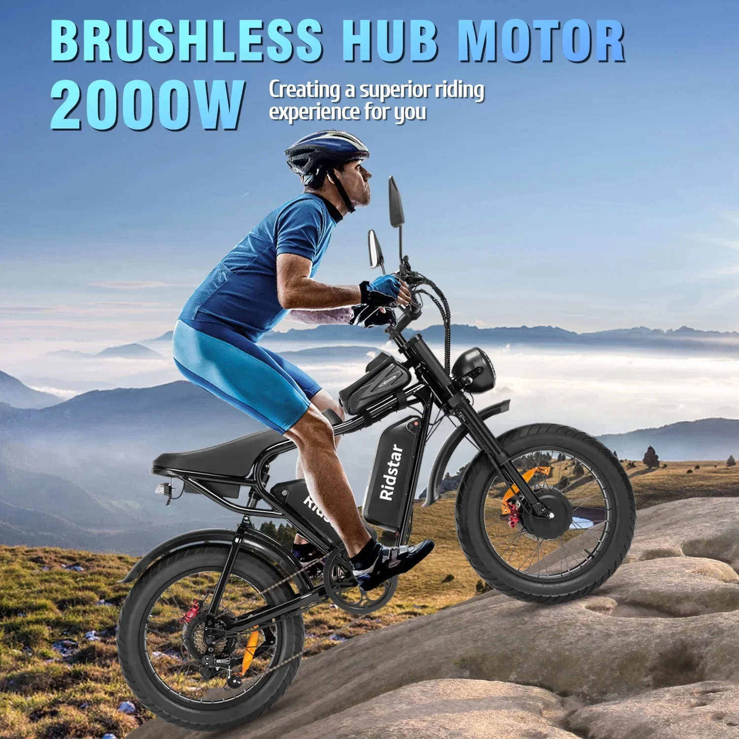 Ridstar Electric Bike for Adults,Peak 1500W 30MPH,48V 15.6Ah Electric Bicycle,Full Suspension Mountain Bike UL2849