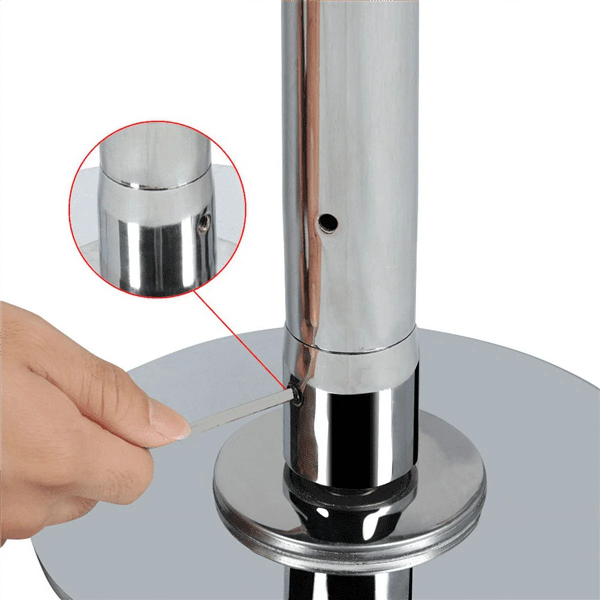 Adjustable Dance Pole Portable Stripper Pole Static Spinning Exercise Fitness,Silver