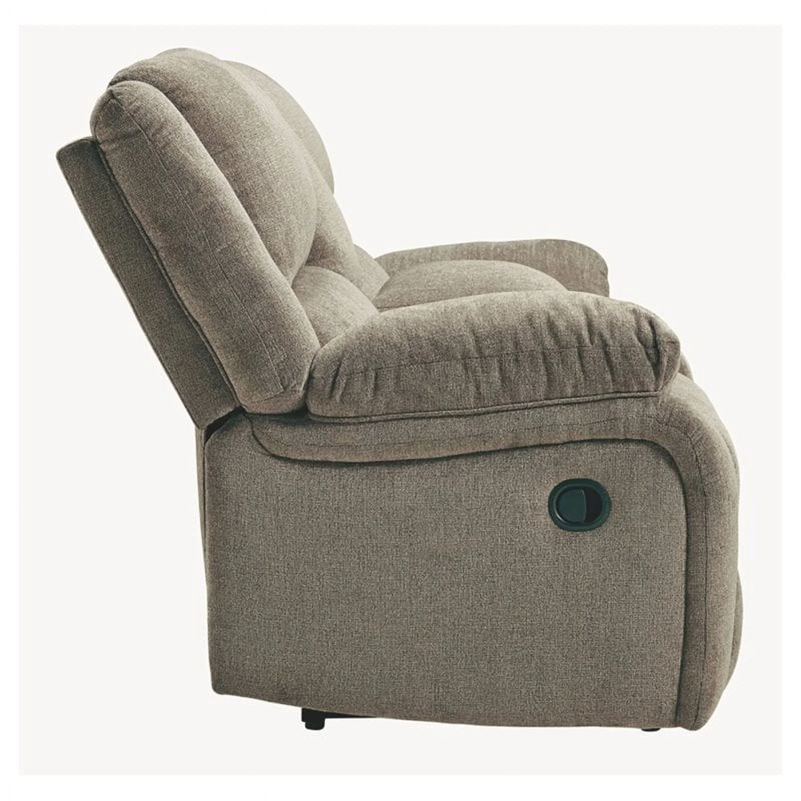 Bowery Hill Contemporary Fabric Reclining Loveseat with Console in Pewter