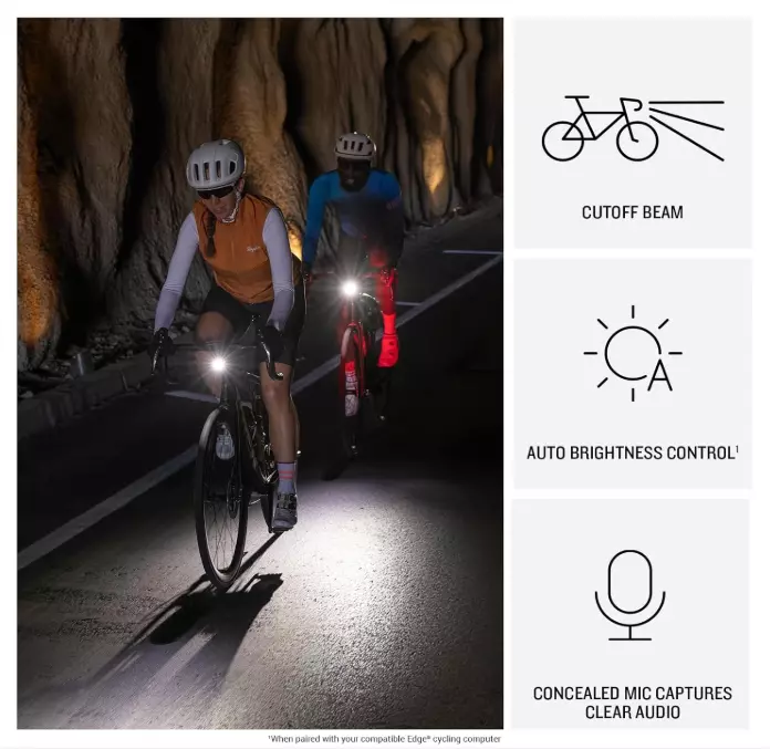 Garmin Varia Vue, Cycling Headlight and 4k Camera, Light Intensity up to 600 Lumens, Crystal-Clear Video Recording, Incident Detection while Cycling