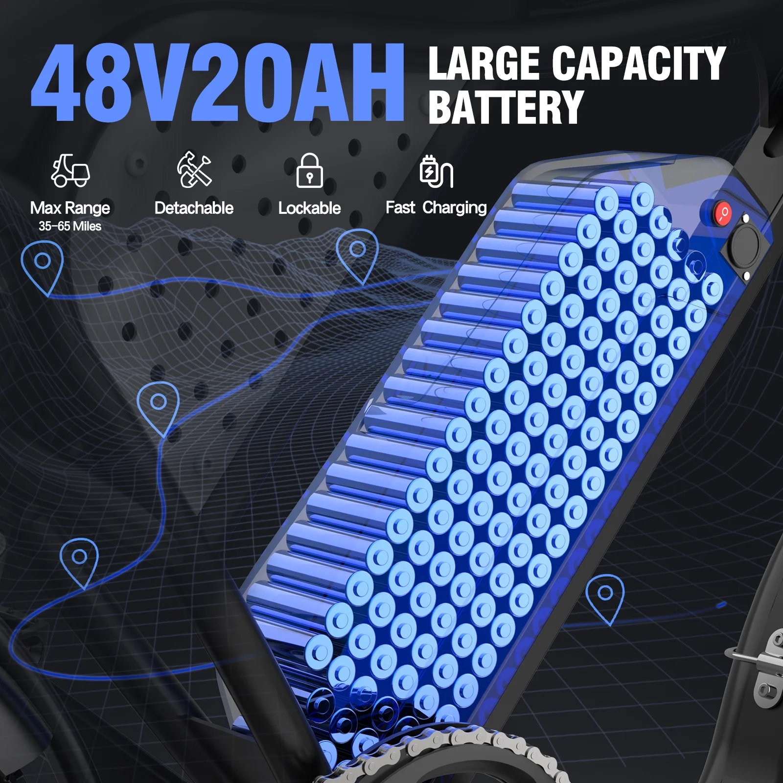 1500W MTB Electric Bicycle 48V 20Ah Removable Battery E-Bike，Electric Bike for Adults 20