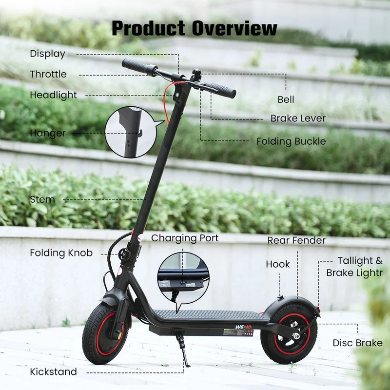 iScooter Electric Scooter Adult, 350W Motor, 21 Miles Long Range, 19 mph & 8.5