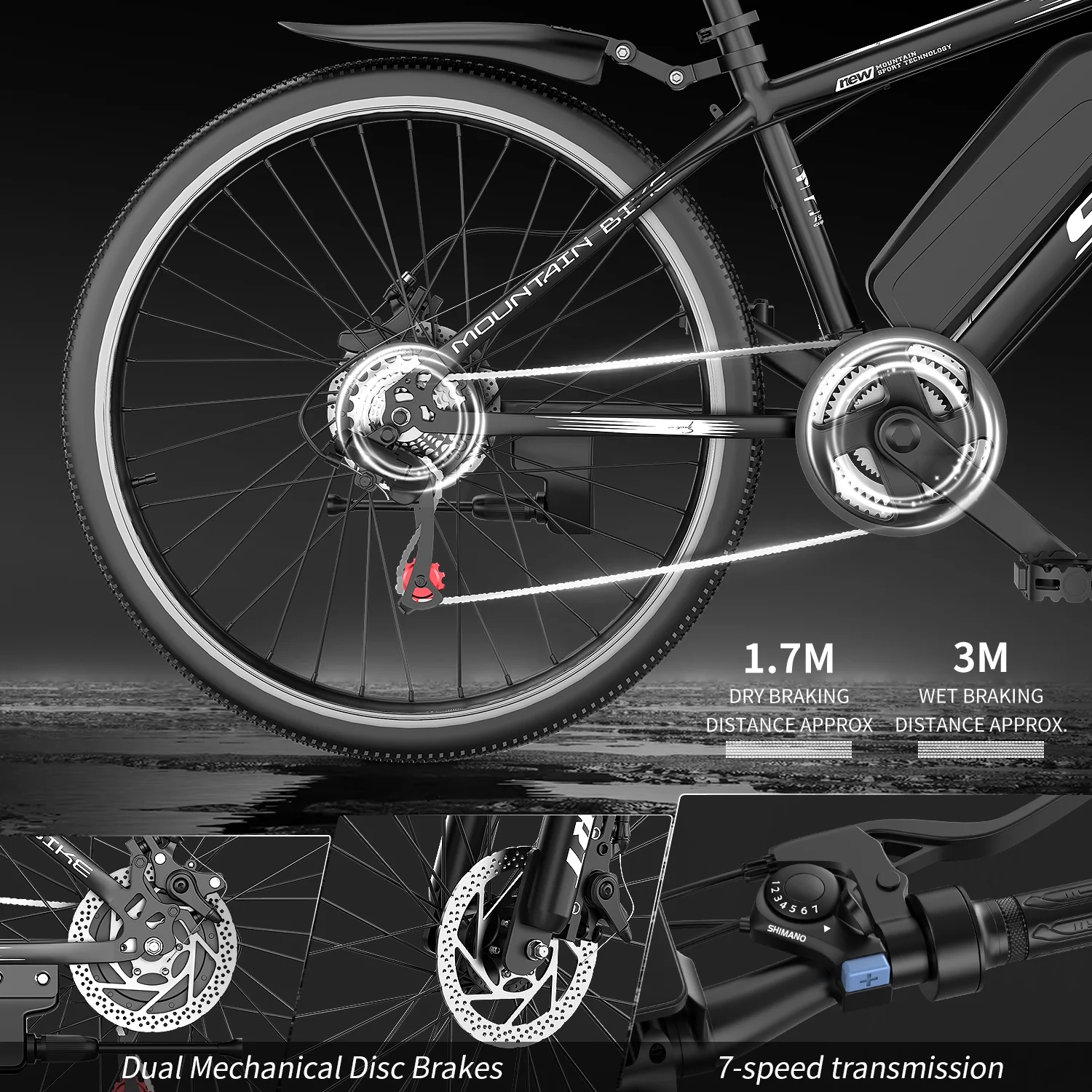 Electric Bike for Adults 26�� 750W E-Mountain Bike 48V 10AH UL2849,Lockable Suspension Fork Free car lock,Unisex