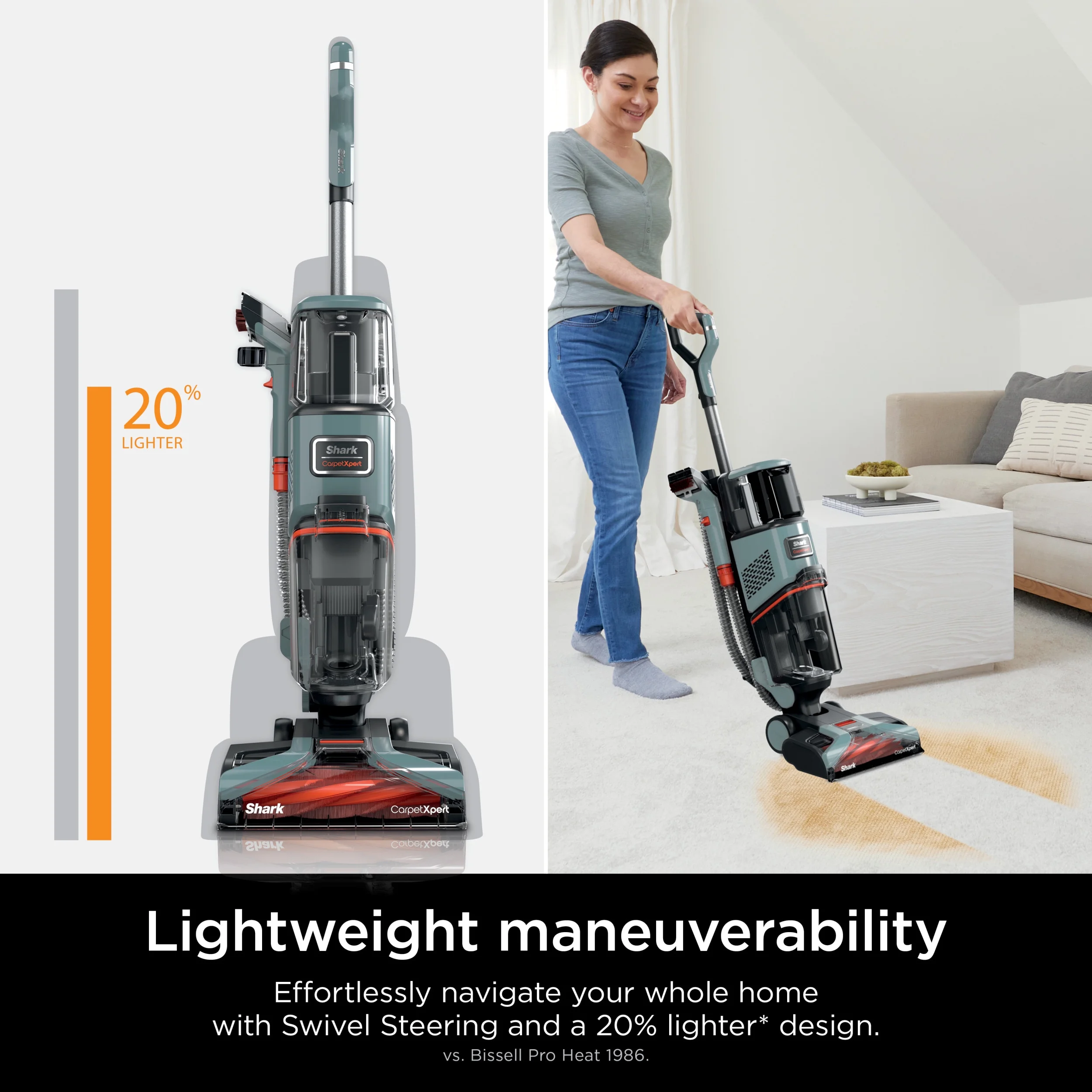 Shark CarpetXpert Upright Deep Carpet, Area Rug & Upholstery Cleaner with Built-in Spot & Stain Eliminator and 12 oz Deep Clean Pro Cleanser, EX150