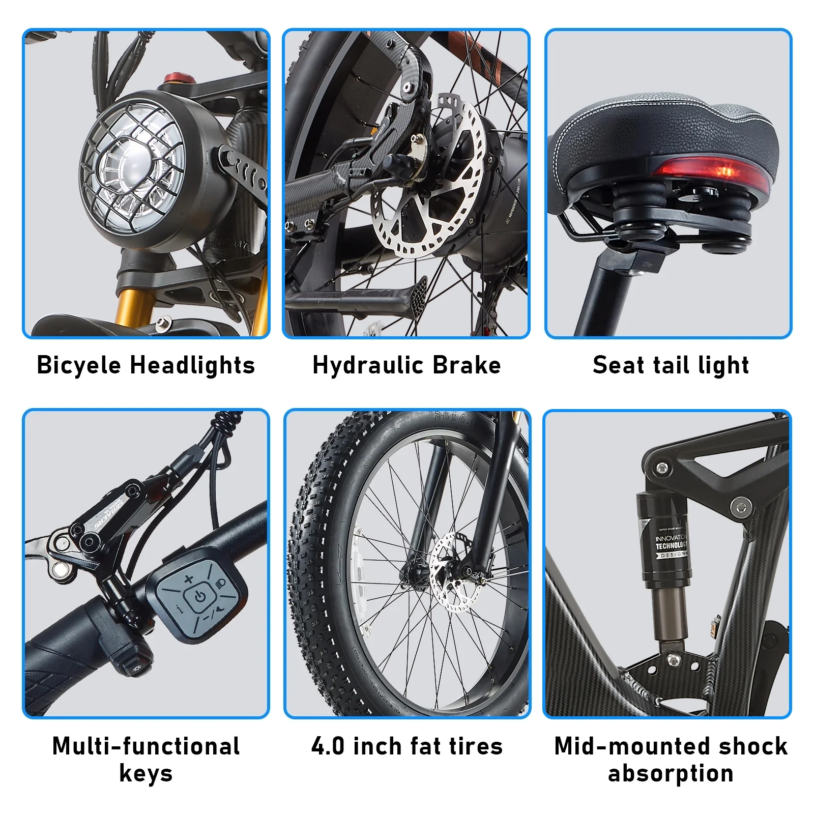 Dual Motors AWD 2000W Electric Bike for Adult 26'', UL2849 48V 60AH Removable Battery E-mountain bike 4'' Fat Tire up to 35MPH&200Miles Long Range Off Road Ebike Beach Dual Hydraulic&Brakes E-Bicycle