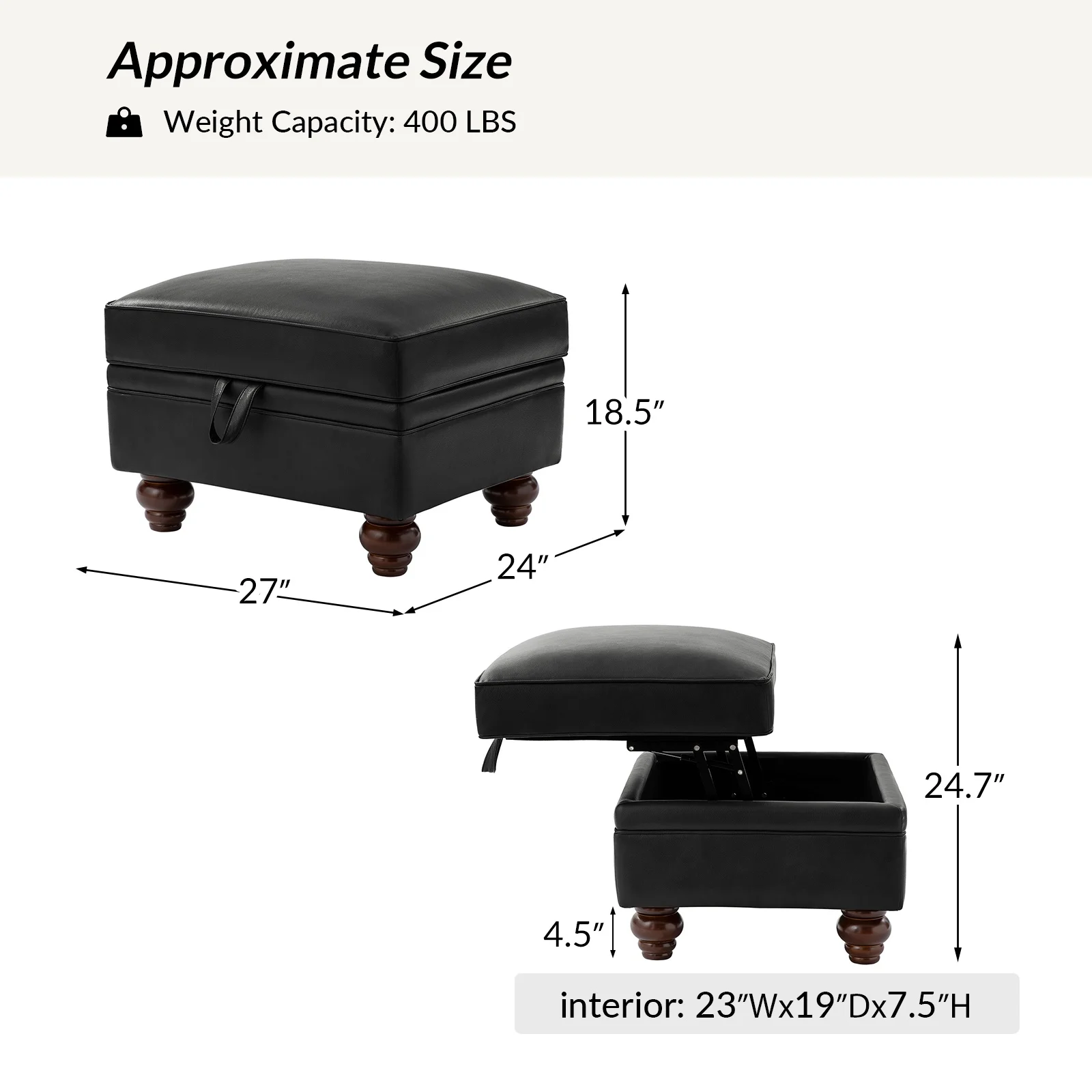 36'' Wide Blue Round Large Ottoman Tufted Coffee Table with Storage Wood Legs Home Living Room