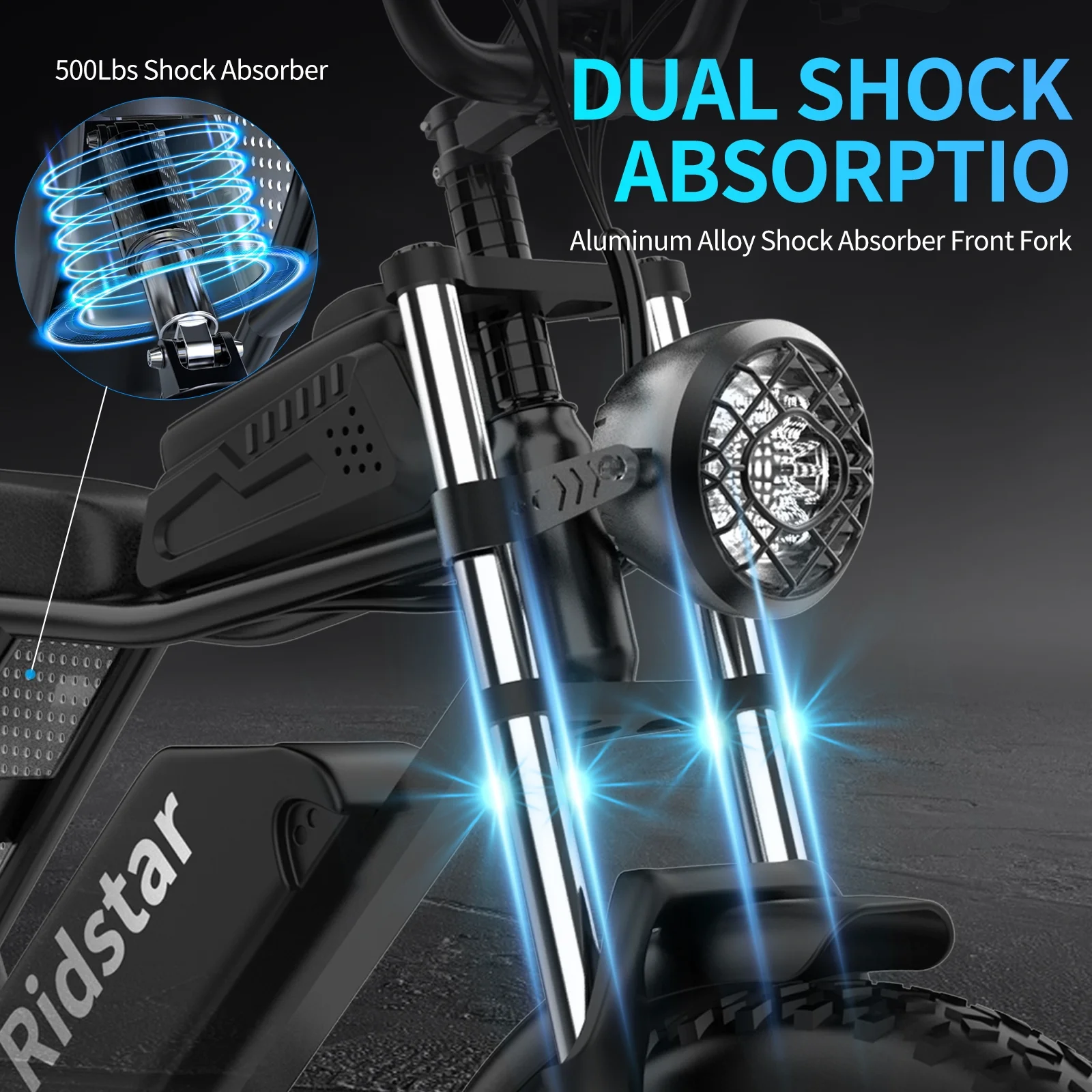 Ridstar Electric Bike for Adults,Peak 1500W 30MPH,48V 15.6Ah Electric Bicycle,Full Suspension Mountain Bike UL2849