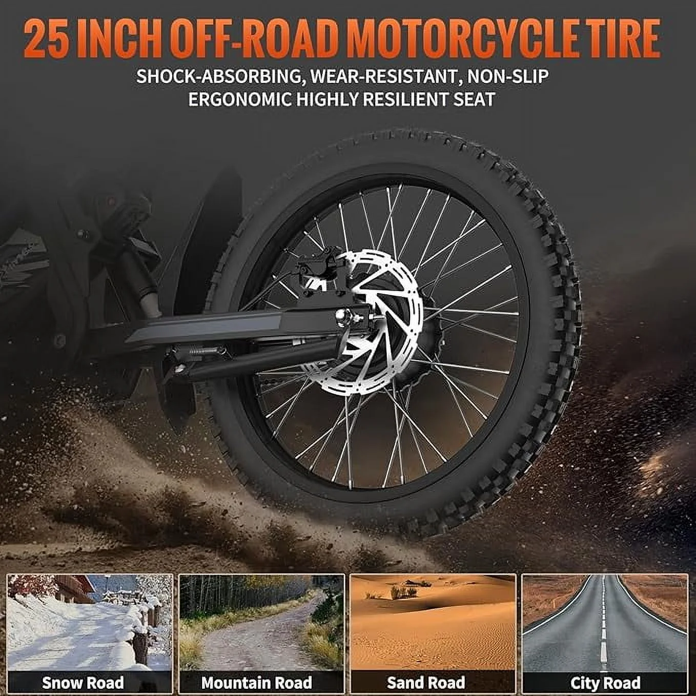 GT73 Electric Bike for Adults, 2000W UL 2849 Electric Dirtbike with 25