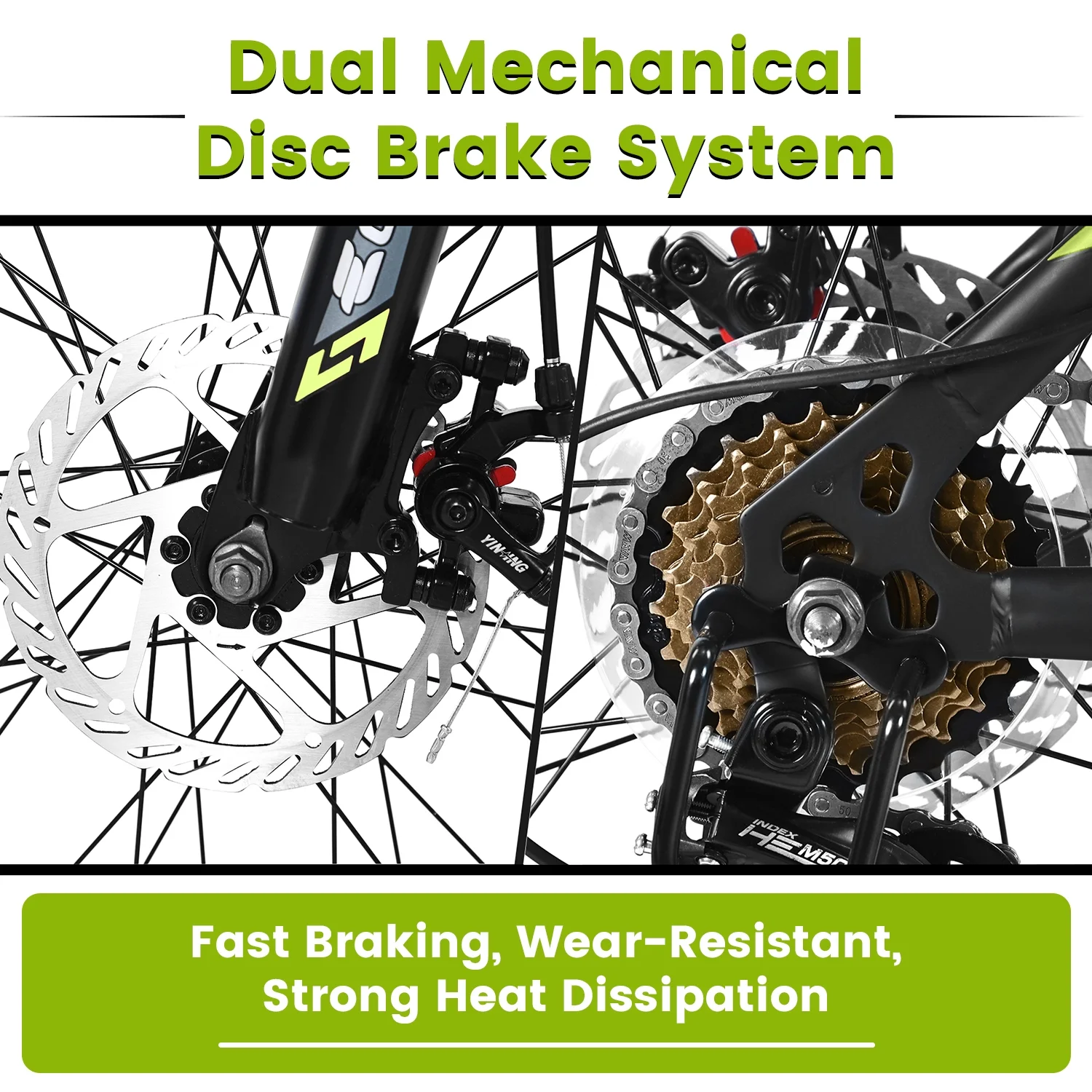 Ecarpat Mountain Bike, 24-Inch Wheels Bikes Shimano 21-Speed with High Carbon Steel Frame Mechanical Disc Brakes Front Suspension Fork for Youth Adults Multiple Colors