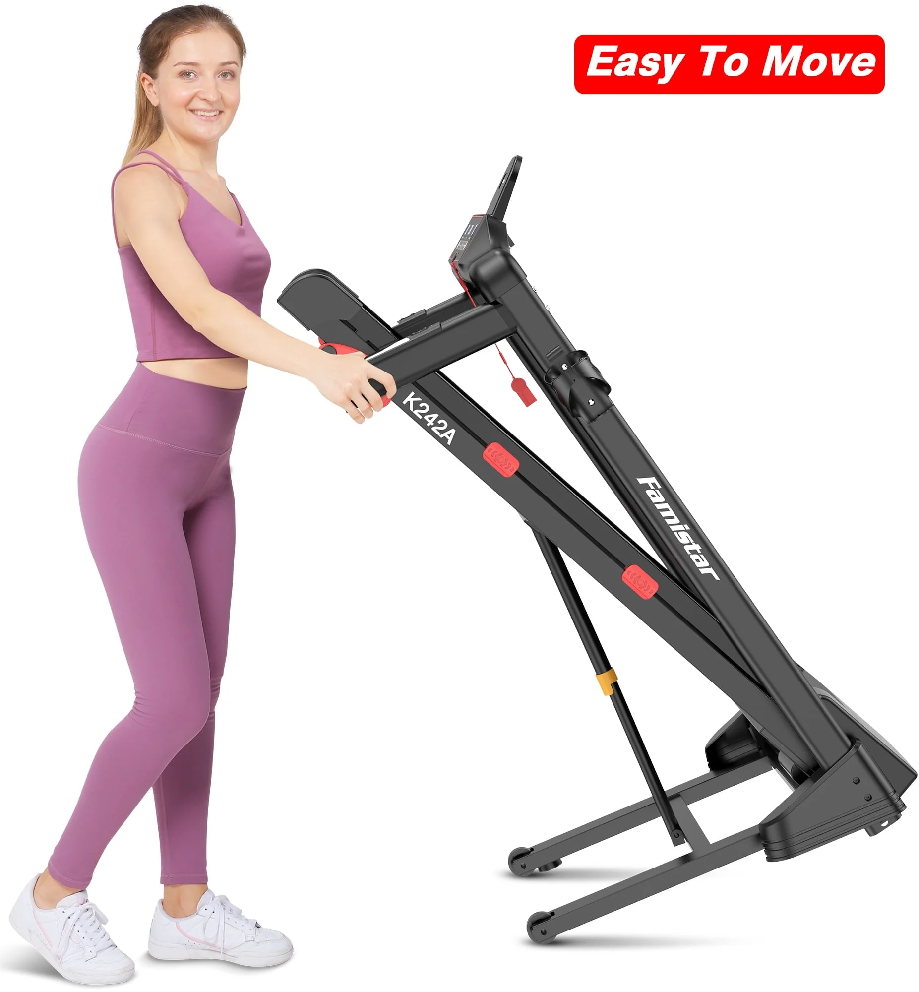 Folding Treadmill Clearance for Home with Adjustable Incline, Smart APP, 8MPH Speed, 250lbs, HiFi Bluetooth Speakers, 15 Programs 3 Modes, 3.0HP Foldable Compact Treadmill Walking Running Machine