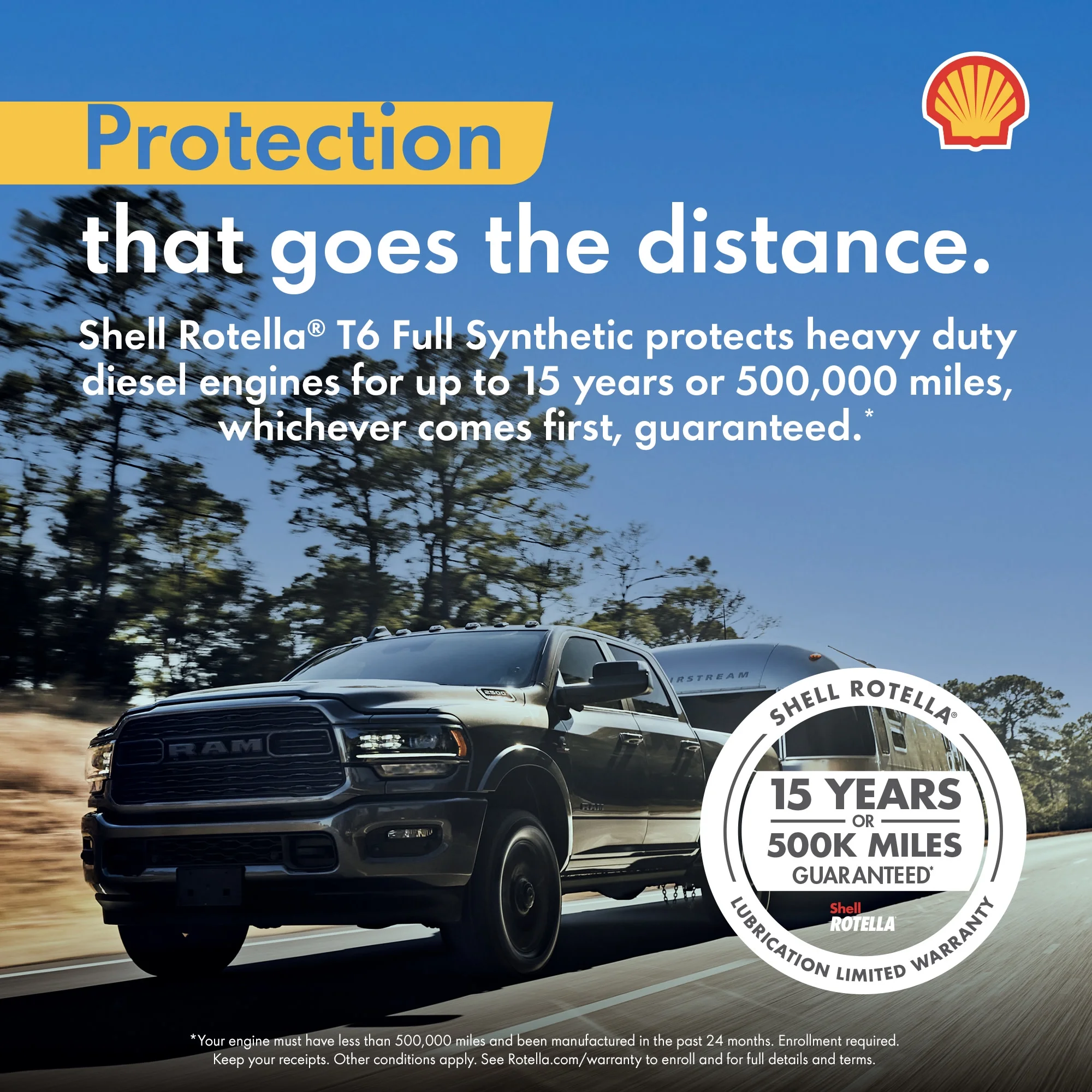 (3 pack) Shell Rotella T6 Full Synthetic 15W-40 Motor Oil, 1 Gallon (3 Pack)