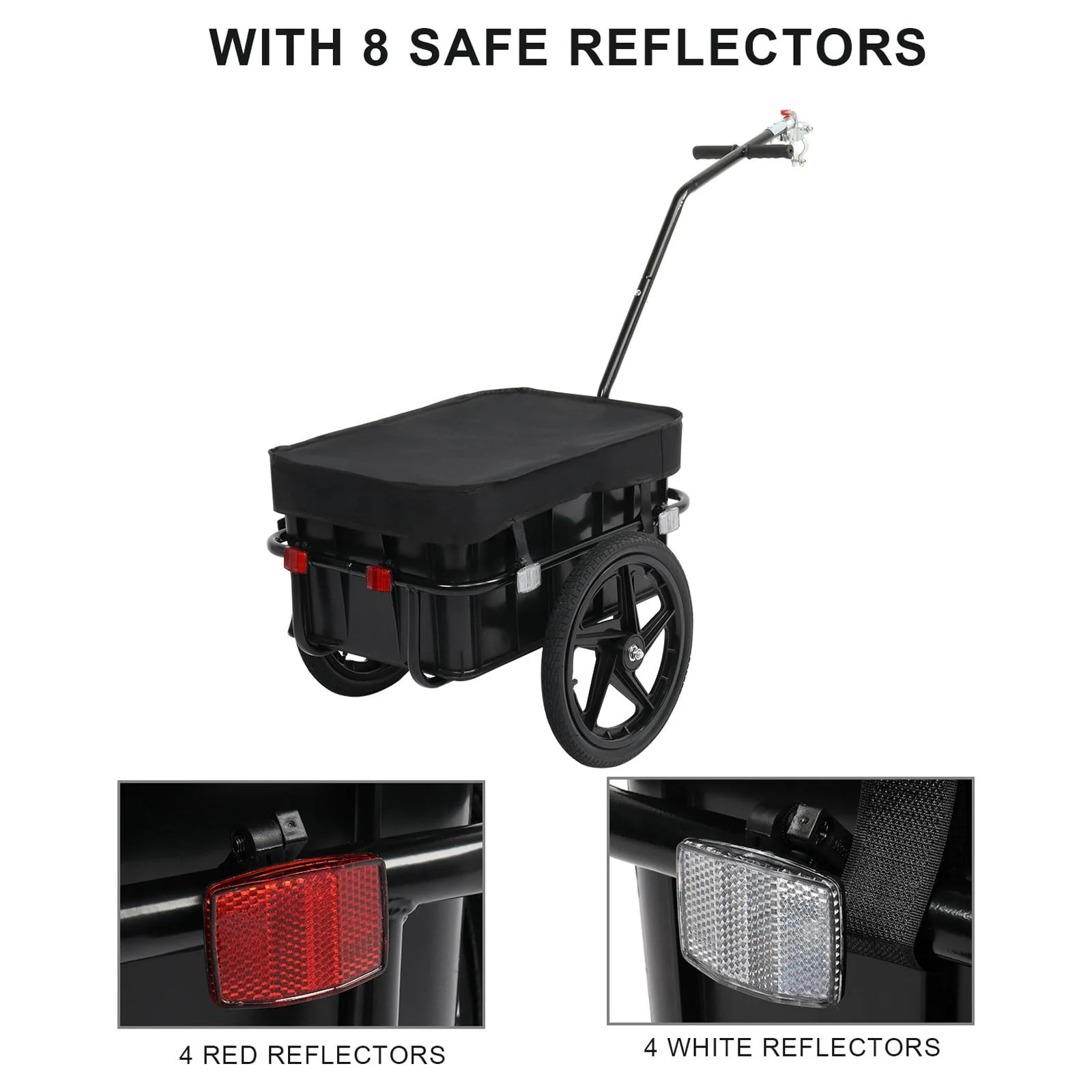 PEXMOR Bike Cargo Trailer, Bicycle Wagon Trailer W/Universal Coupler & Waterproof Cover