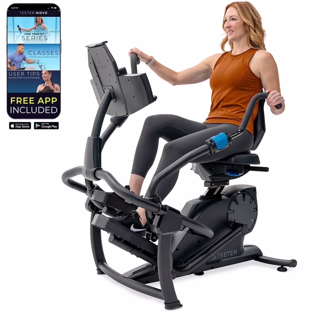 FreeStep LT7 Recumbent Cross Trainer Stepper - Zero-Impact Exercise w/Patented Physical Therapy Stride Technology; LCD Console w/21 Programs, Bluetooth HRM Compatible; Free App w/Trainer-Led Workouts