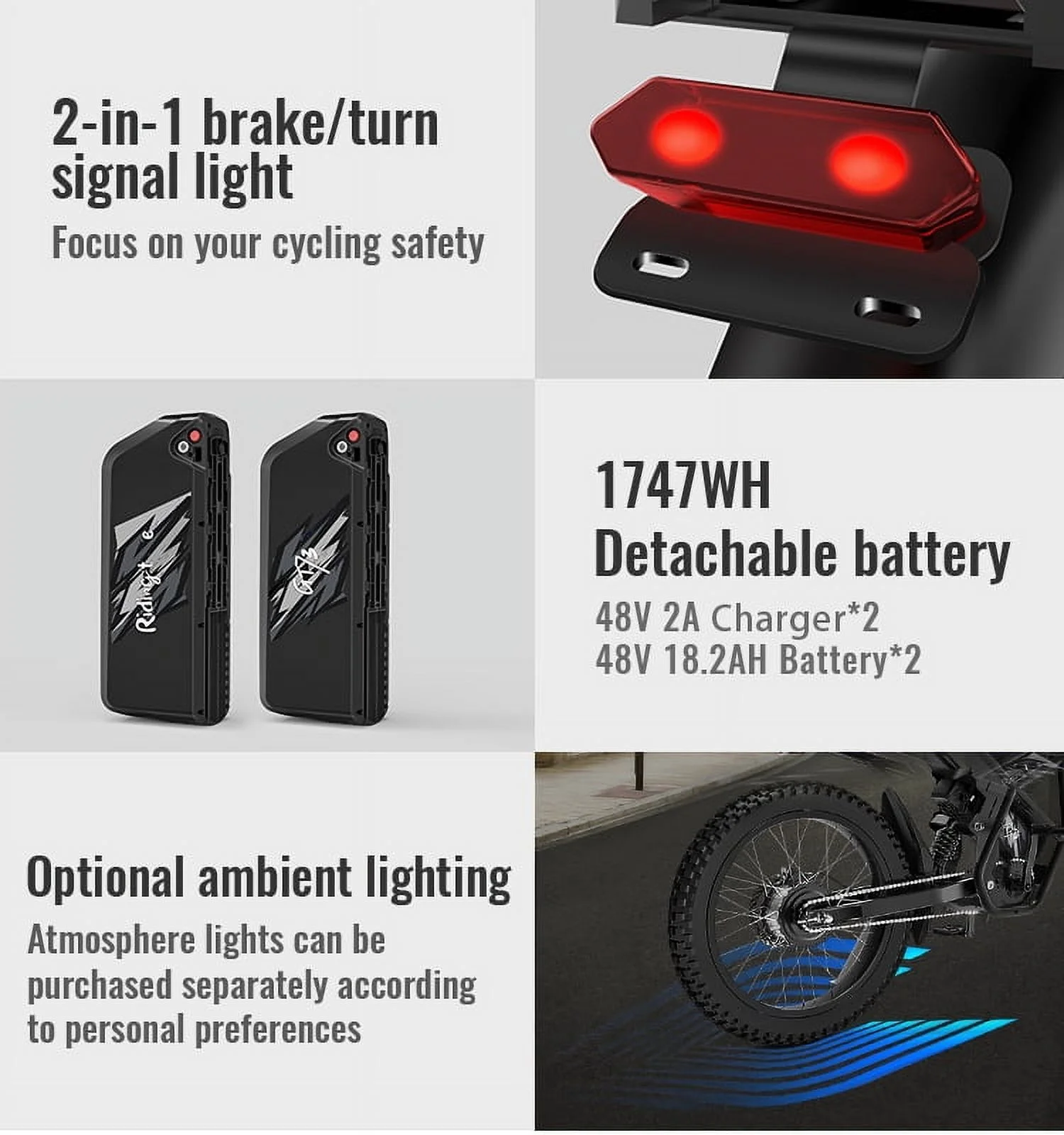 GT73 Electric Bike for Adults, 2000W UL 2849 Electric Dirtbike with 25