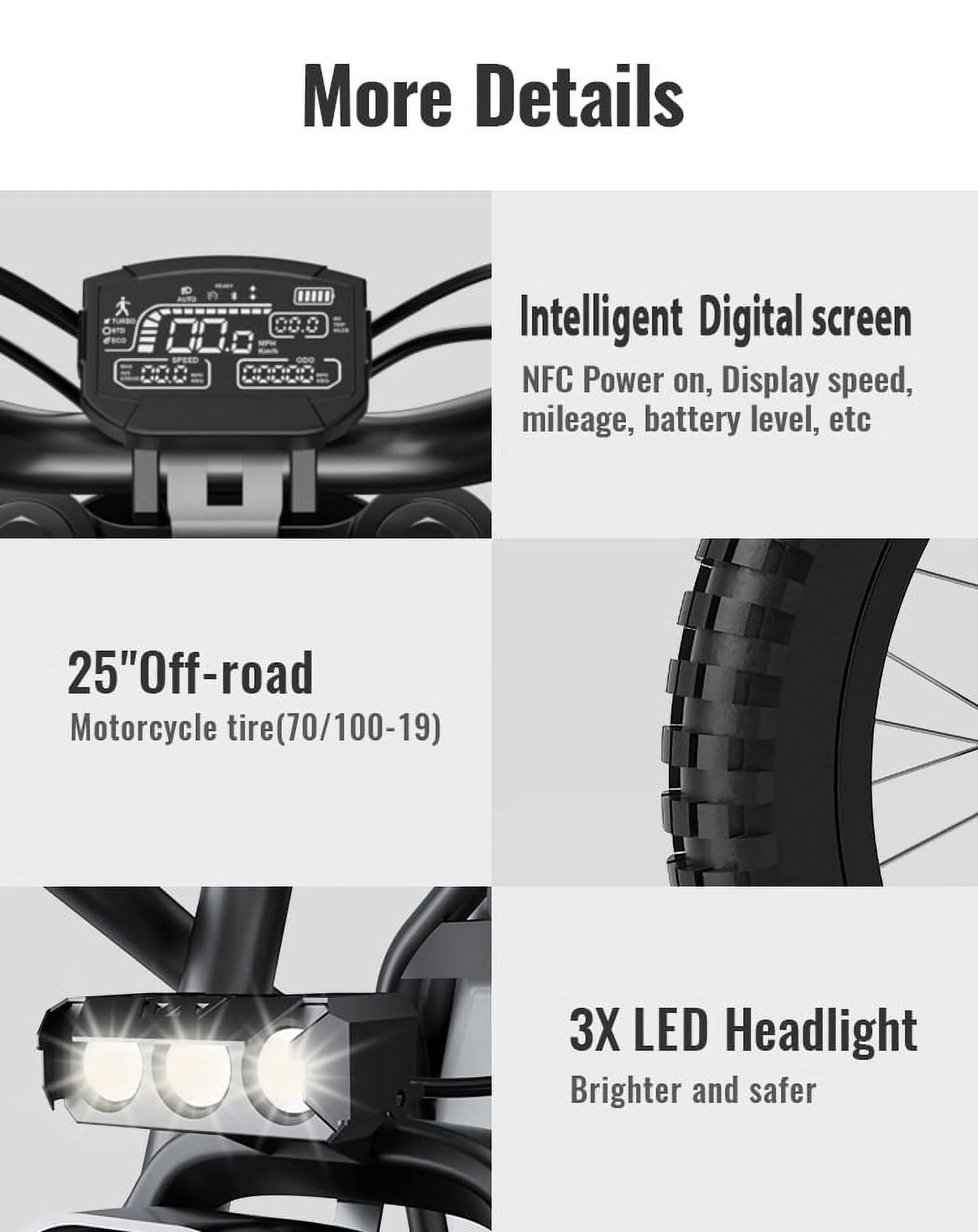 2000W Electric Dirt Bike for Adults Ridingtimes GT73 UL2849,Brushless Hub Motor,18.2AH*2 Electric Bike with 25\