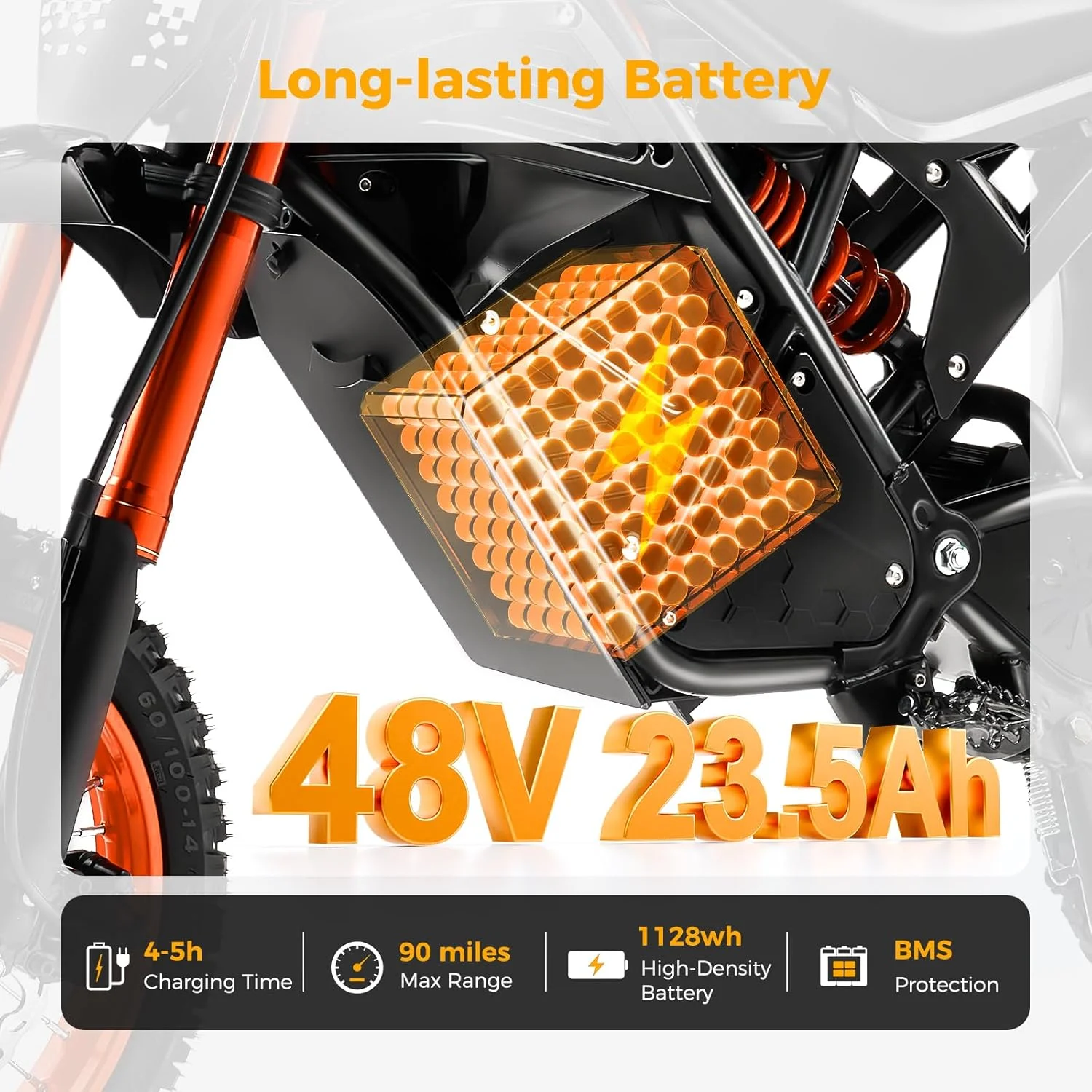 2000W Electric Dirt Bike for Adults Ridingtimes GT73 UL2849,Brushless Hub Motor,18.2AH*2 Electric Bike with 25\