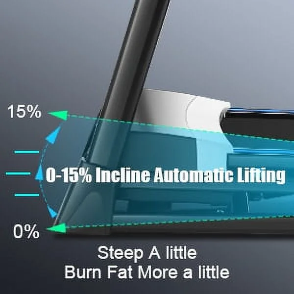 ANCHEER Folding Treadmill with 15% Auto Incline,3.25HP Ultra-silent Motor, Speed Range of 0.6~10MPH,300lb Capacity, APP & Bluetooth Speakers,Treadmills for Home Running and Walking