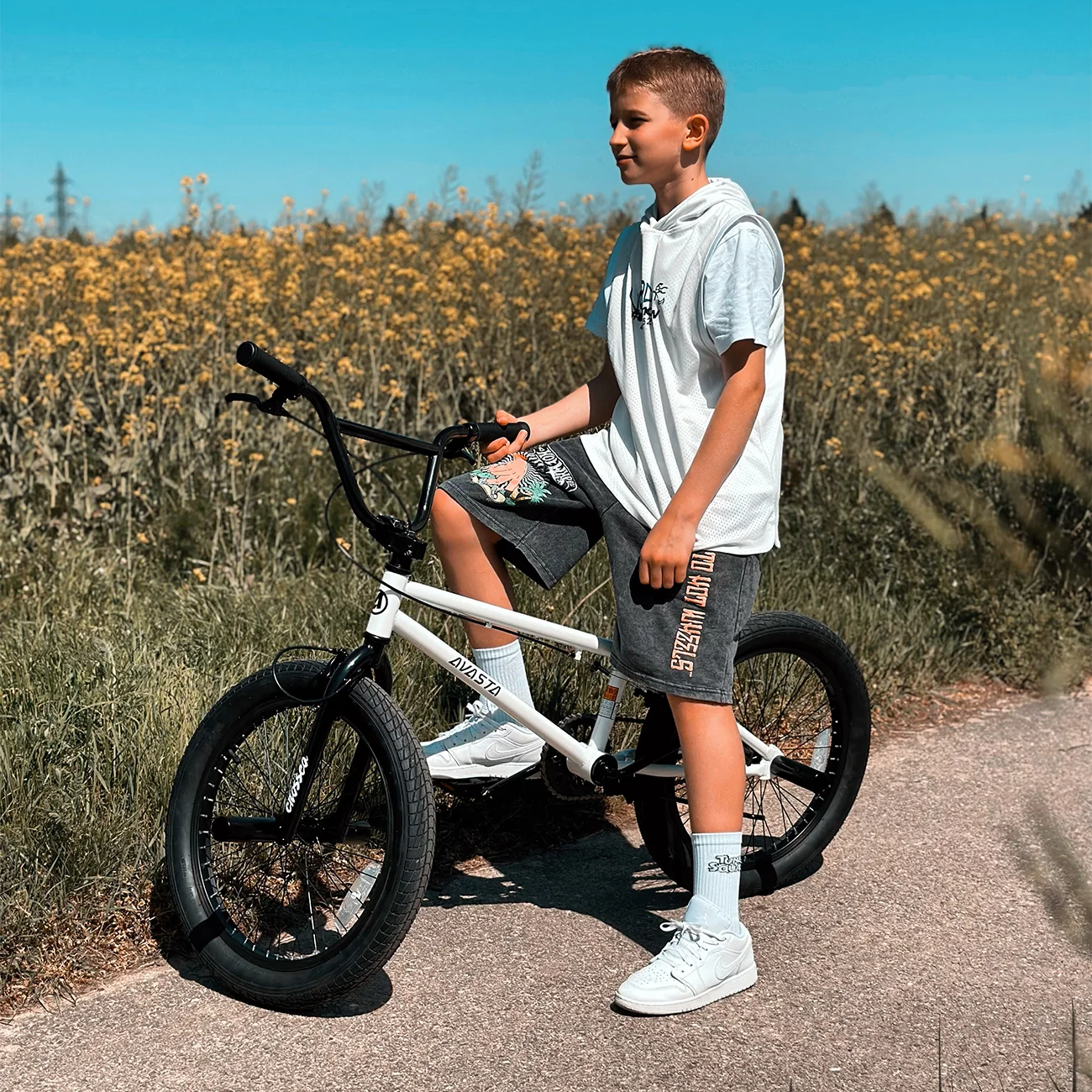 cubsala 20 in Freestyle BMX Kids Bike for Age 6-14 Years Old Boys Girls , Black & Green