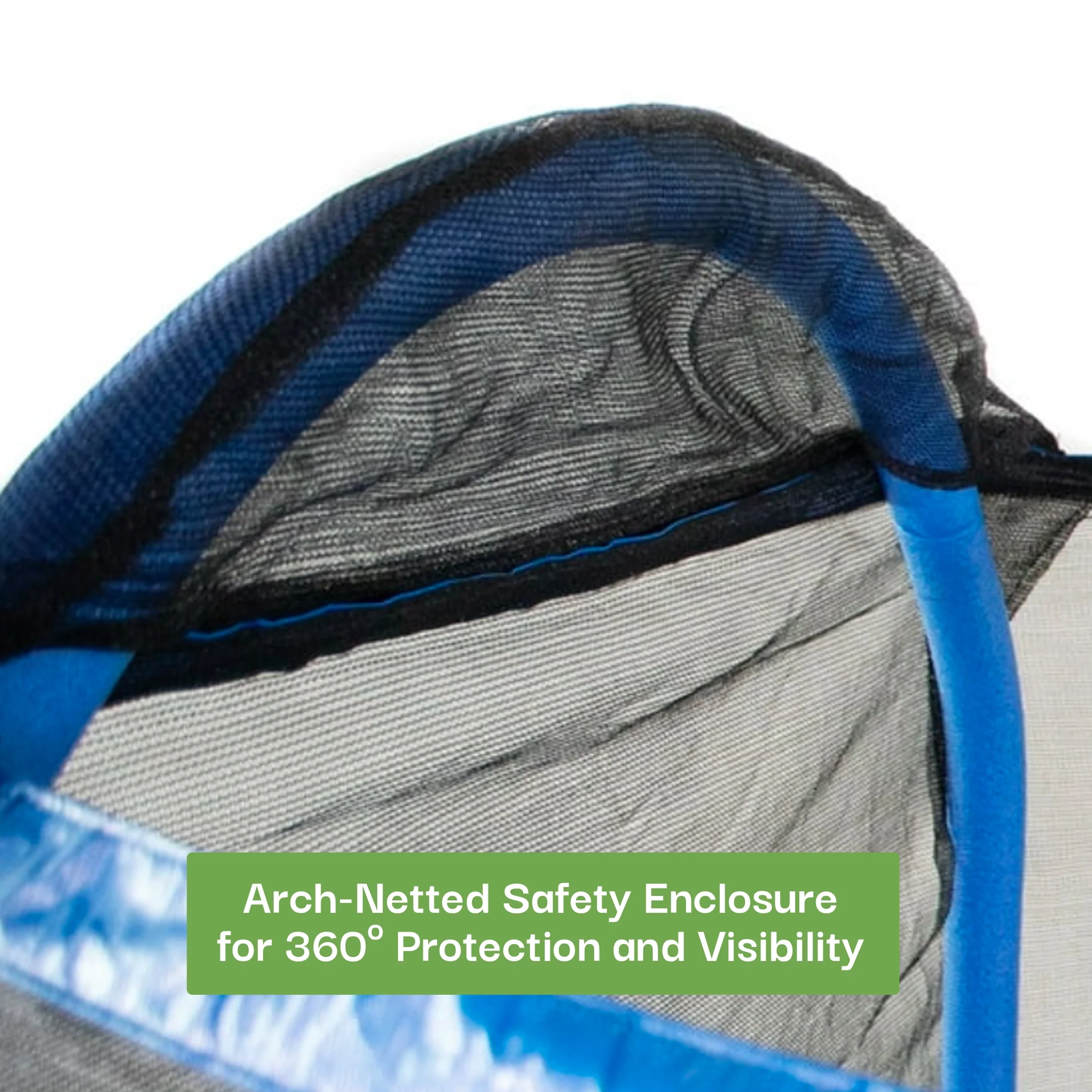 Sportspower 7' My 1st Trampoline for Kids 3-10 with Safety Enclosure Blue and Green