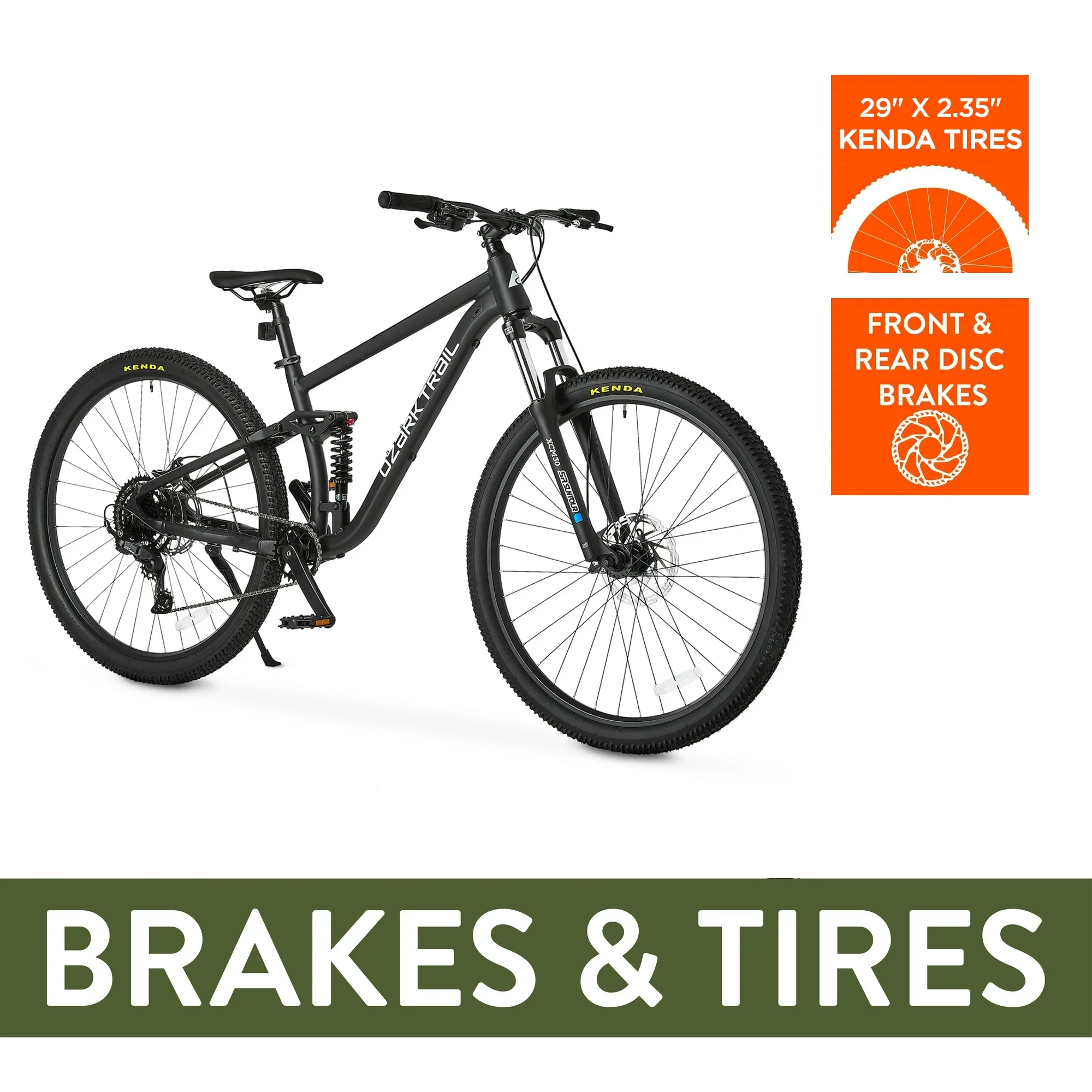 Ozark Trail FS.2 Slalom Full Suspension Mountain Bike, 29