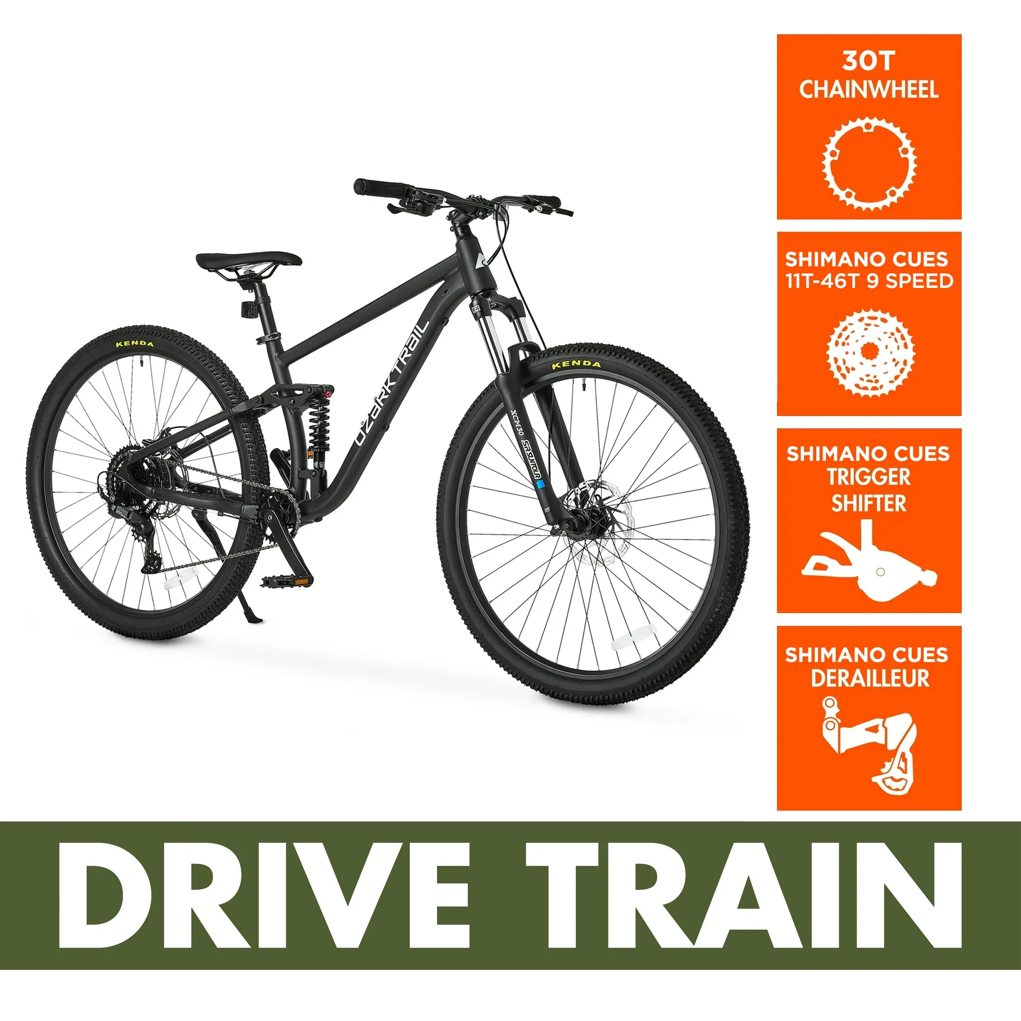 Ozark Trail FS.2 Slalom Full Suspension Mountain Bike, 29