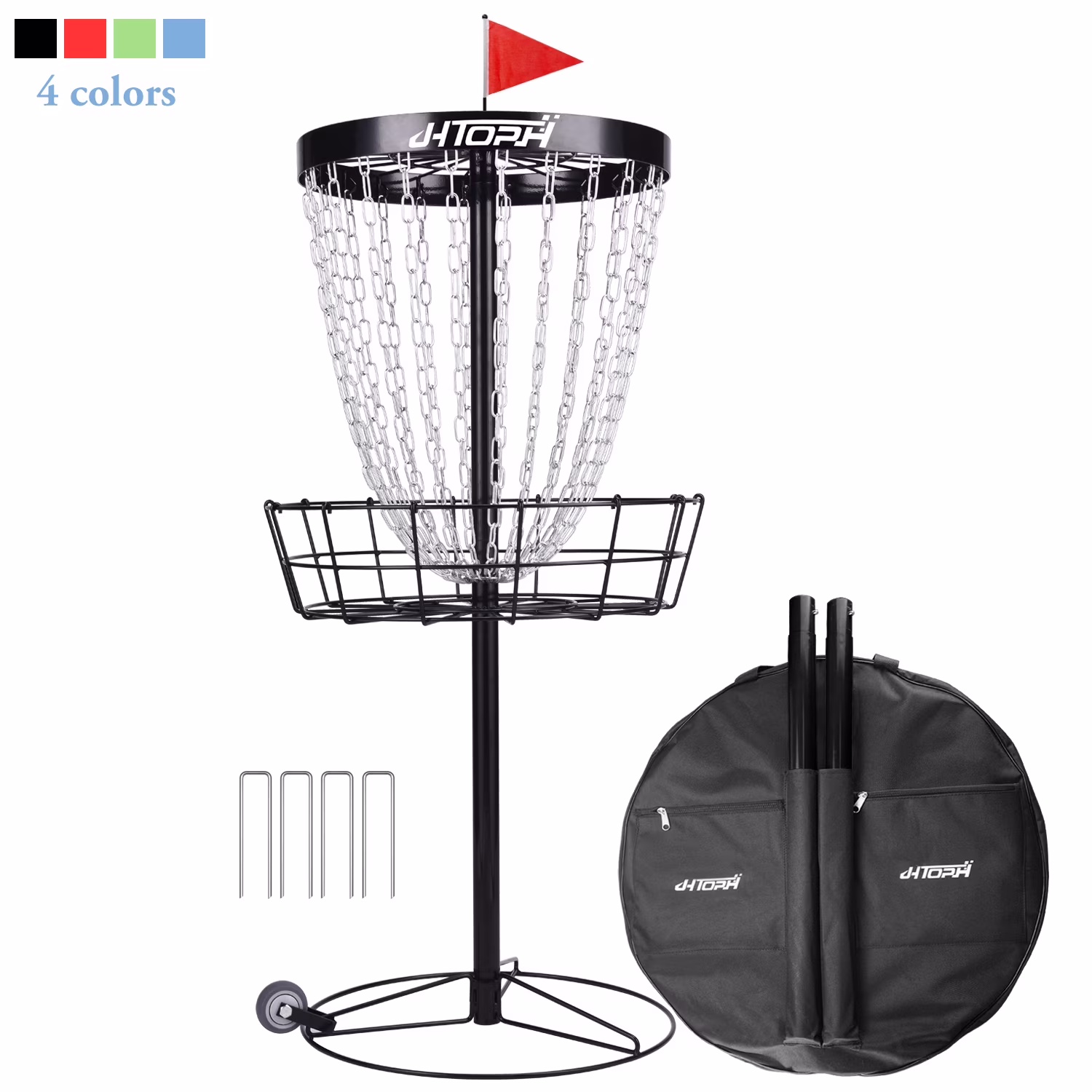 Urban Deco Classic Pro 24-Chain Portable Disc Golf Practice Basket-Choose Your Color