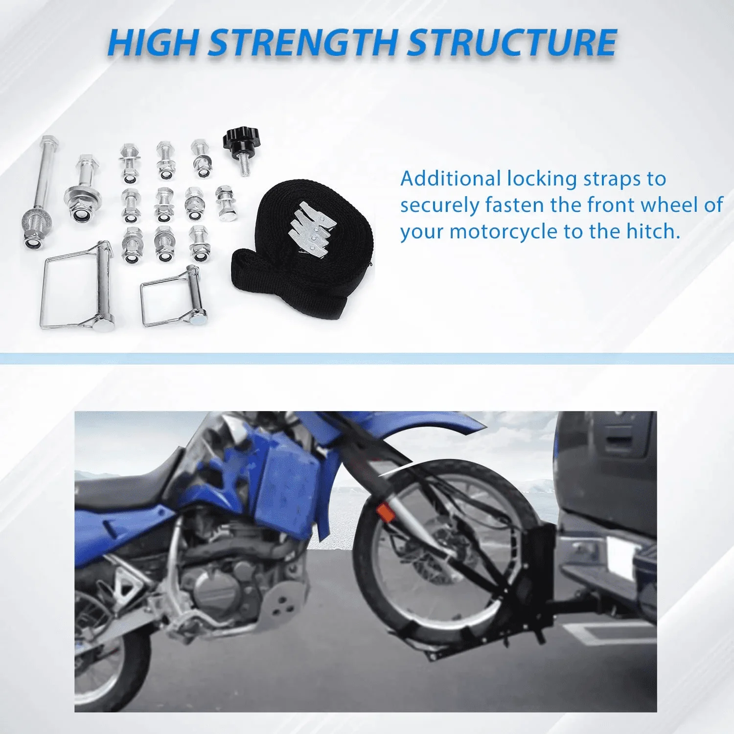 Kojem 800lb Motorcycle Trailer Hitch Carrier Tow Dolly Hauler Mount Rack 2 