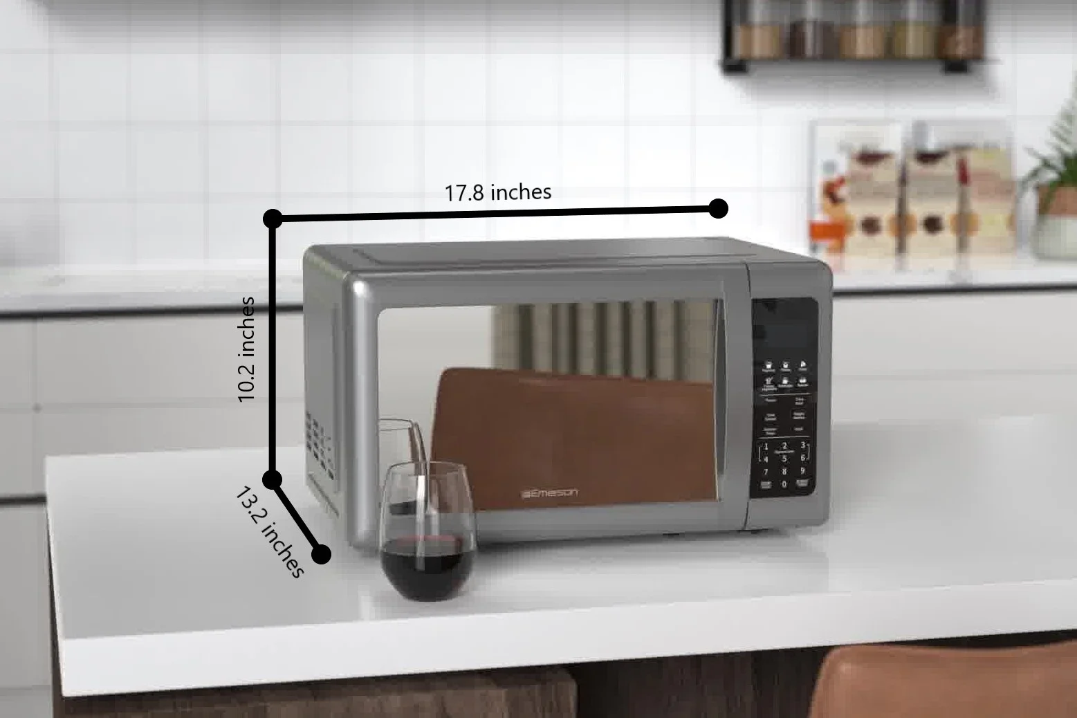 Emerson 0.7 Cu Ft Silver Mirror Finish, Countertop Microwave Oven, MW7601SL