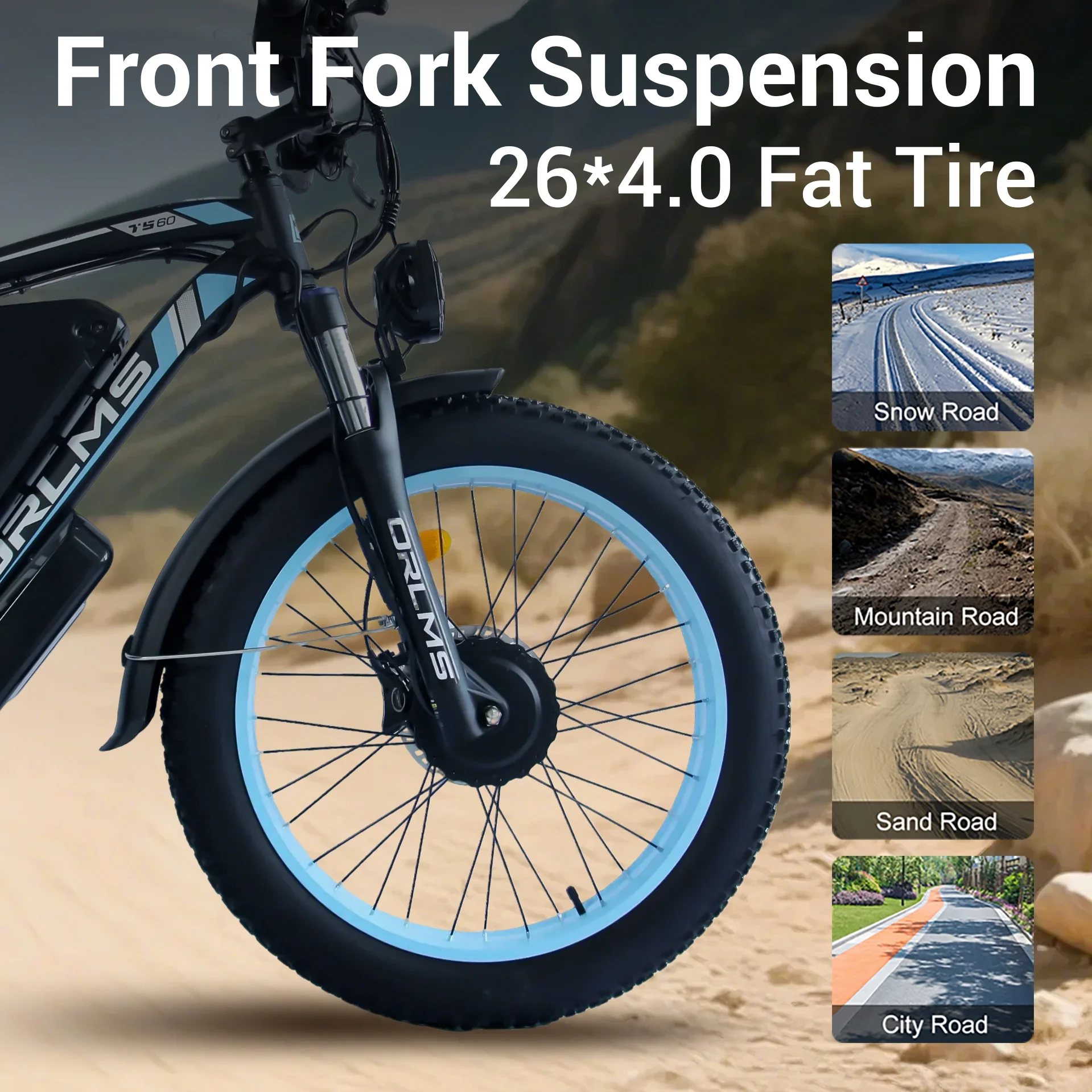 5000W (Peak) Electric-Bike for Adults, 60V 25AH Battery Electric Motorcycle, Dual-Motor-Ebike 50MPH Ebike, 26*4.0 Fat Tire Electric-Bicycle, AWD 21-Speed Mountain Bike for All-Road UL 2849