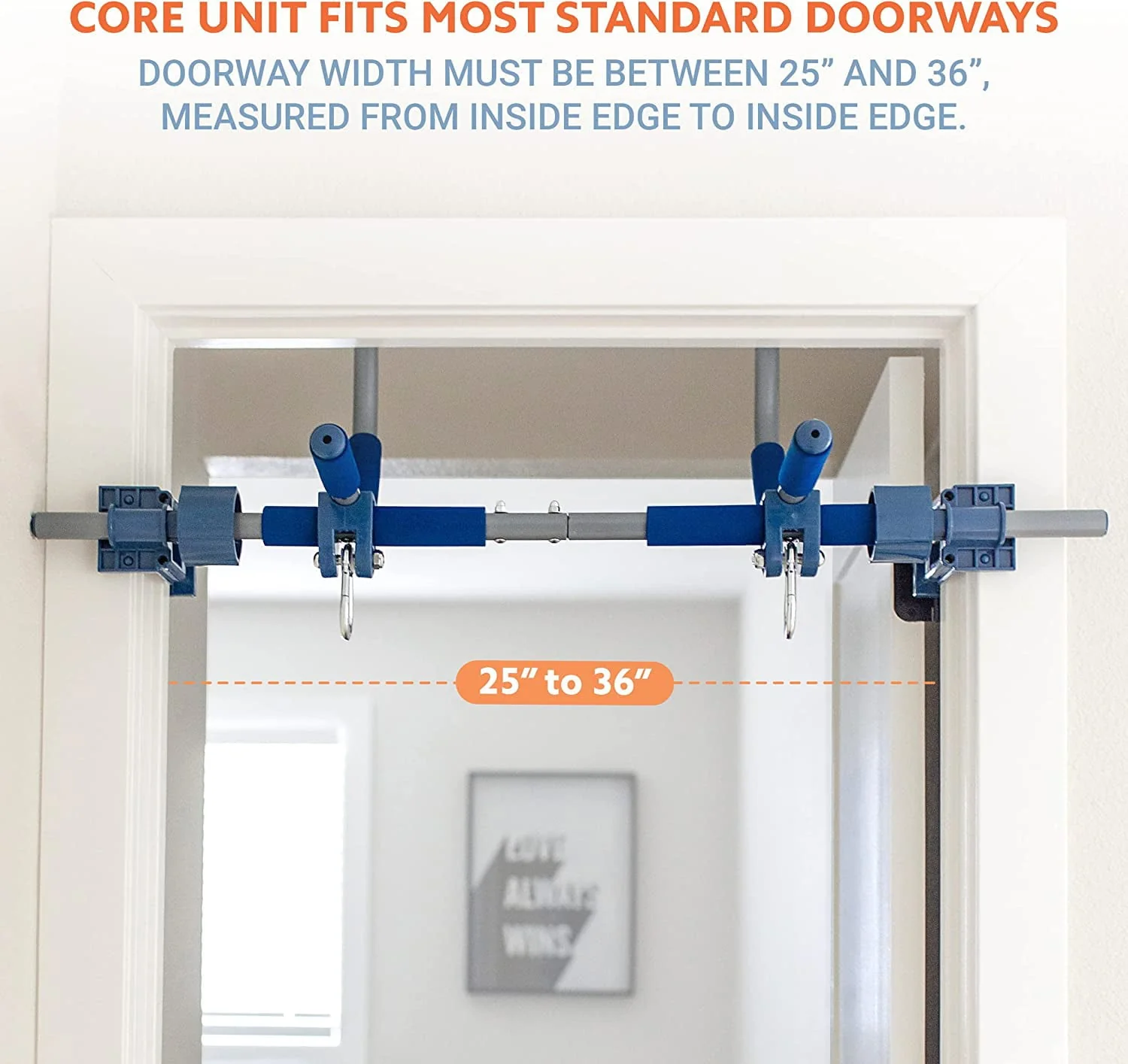 Gym1 - Deluxe Indoor Doorway Gym for Kids Playground Set - All in One Gym Set - Four Ways of Fun: Blue Indoor Swing, Plastic Rings, Climbing Ladder, and Pull Up Bar