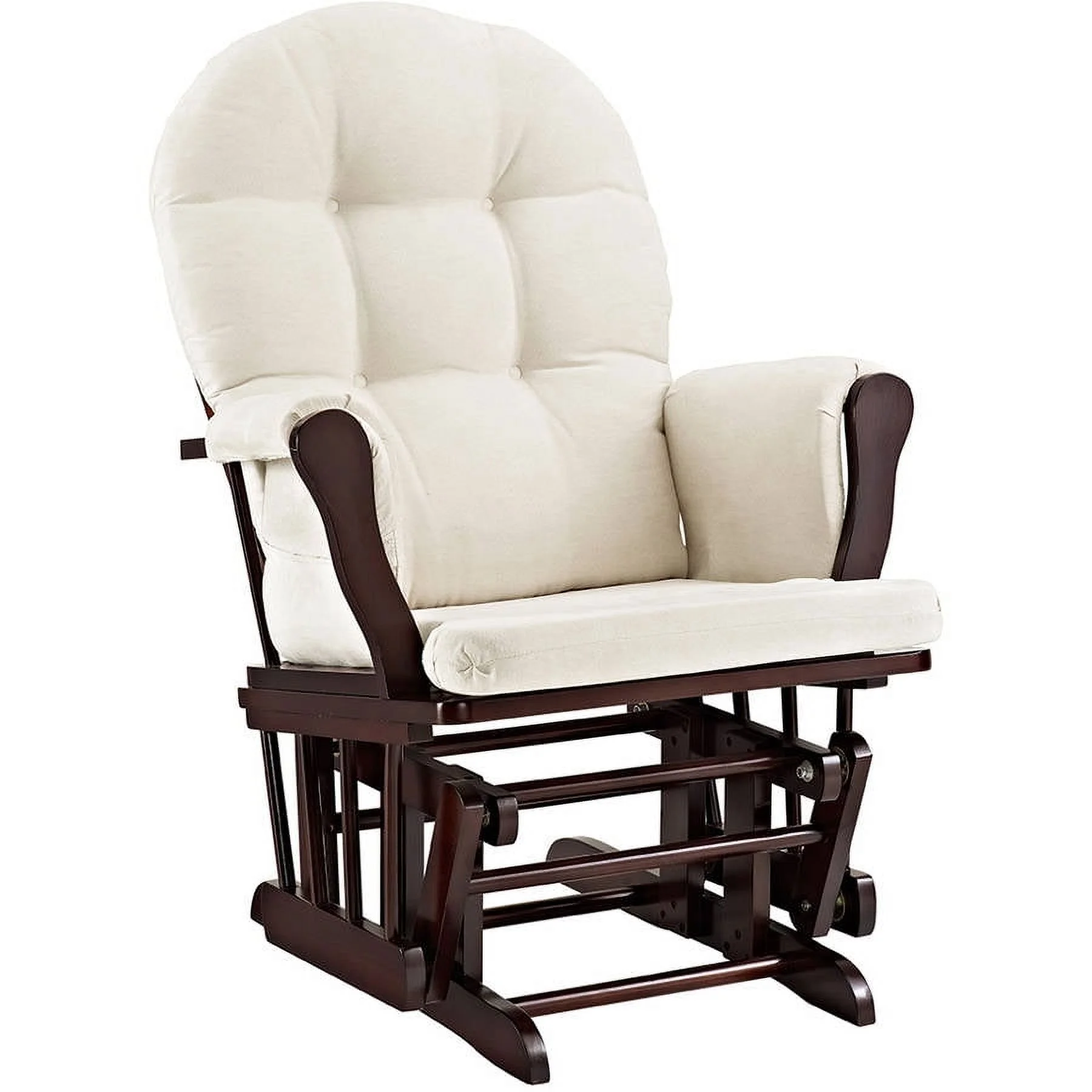 Angel Line Windsor Glider and Ottoman, Natural Finish with Gray Cushions