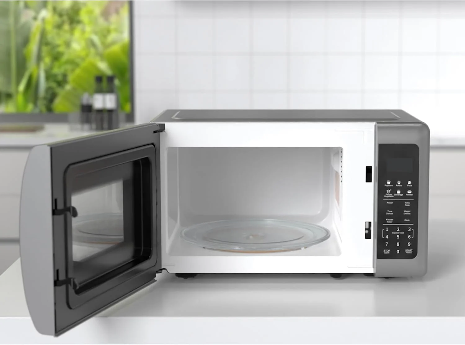 Emerson 0.7 Cu Ft Silver Mirror Finish, Countertop Microwave Oven, MW7601SL