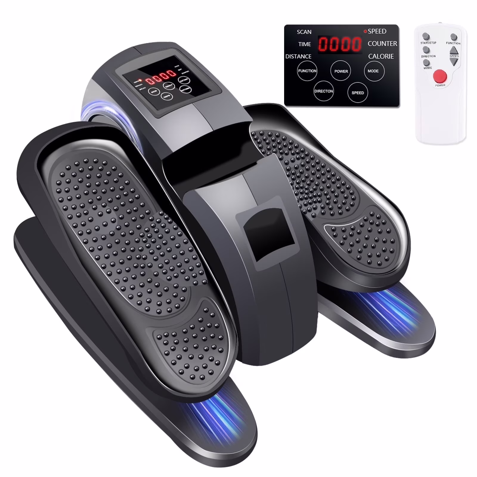 Baokaler Under Desk Elliptical Exercise Machine, Electric Elipsefit Leg Exerciser while Sitting for Seniors,12 Adjustable Speeds with Remote Control