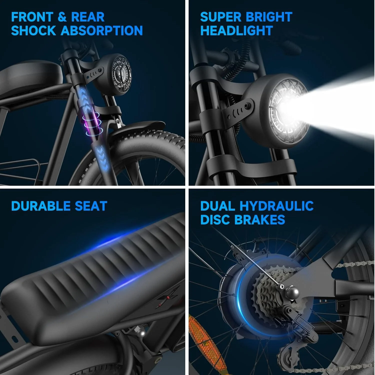 Electric Bike for Adults with 1500W Peak Motor,Max 35MPH & 56Mile��Moped ebikes with 18.9AH Battery,20