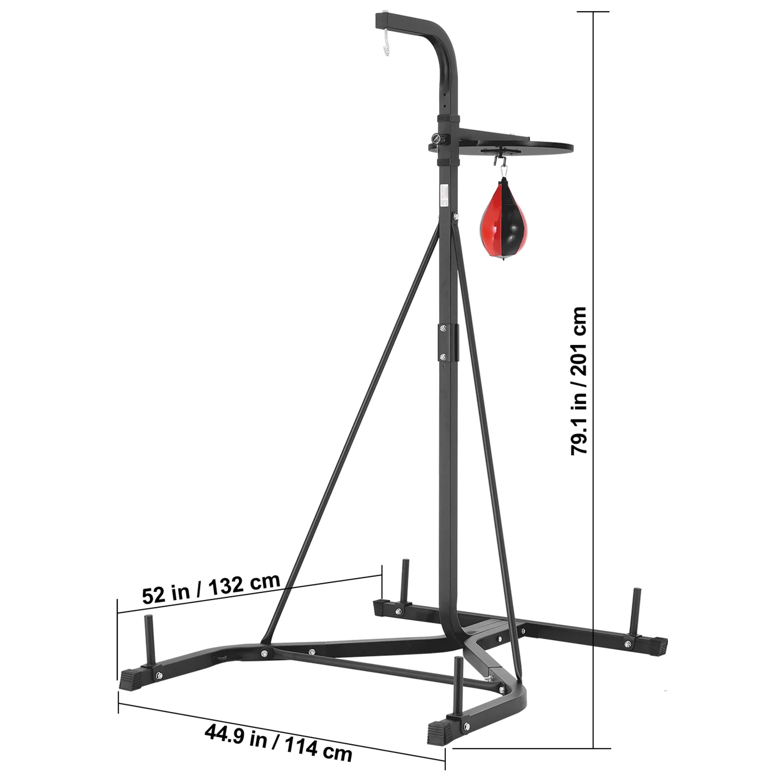 KFFKFF Dual Function Punch Bag Stand, Robust Steel Exercise Gear, Modifiable Elevation for Boxing Bag and Speed Bag Stand, Independent Sandbag Frame, Can Support Up to 140 lbs