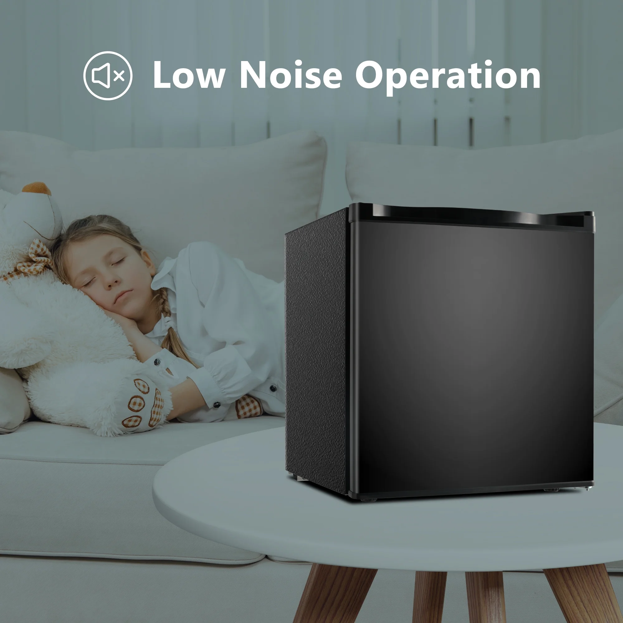 Simzlife 1.6 Cu.ft Mini Fridge with Freezer, Single Door Mini Refrigerator, Black