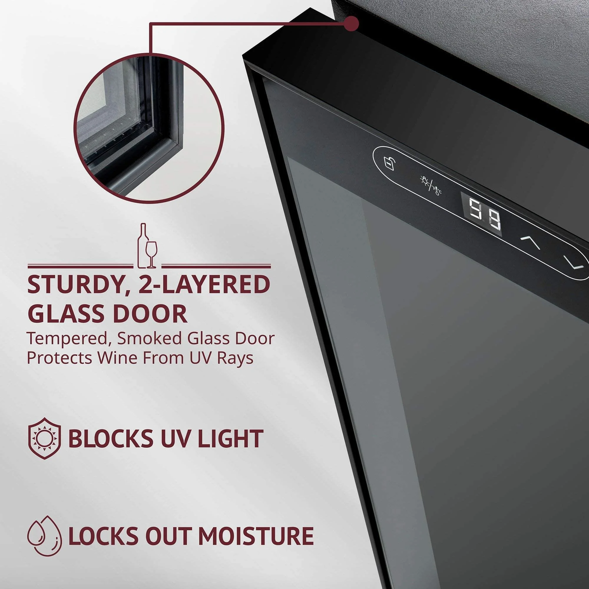 Schmecke Wine Fridge, Freestanding Wine Refrigerator, 28 Bottle Wine Cooler