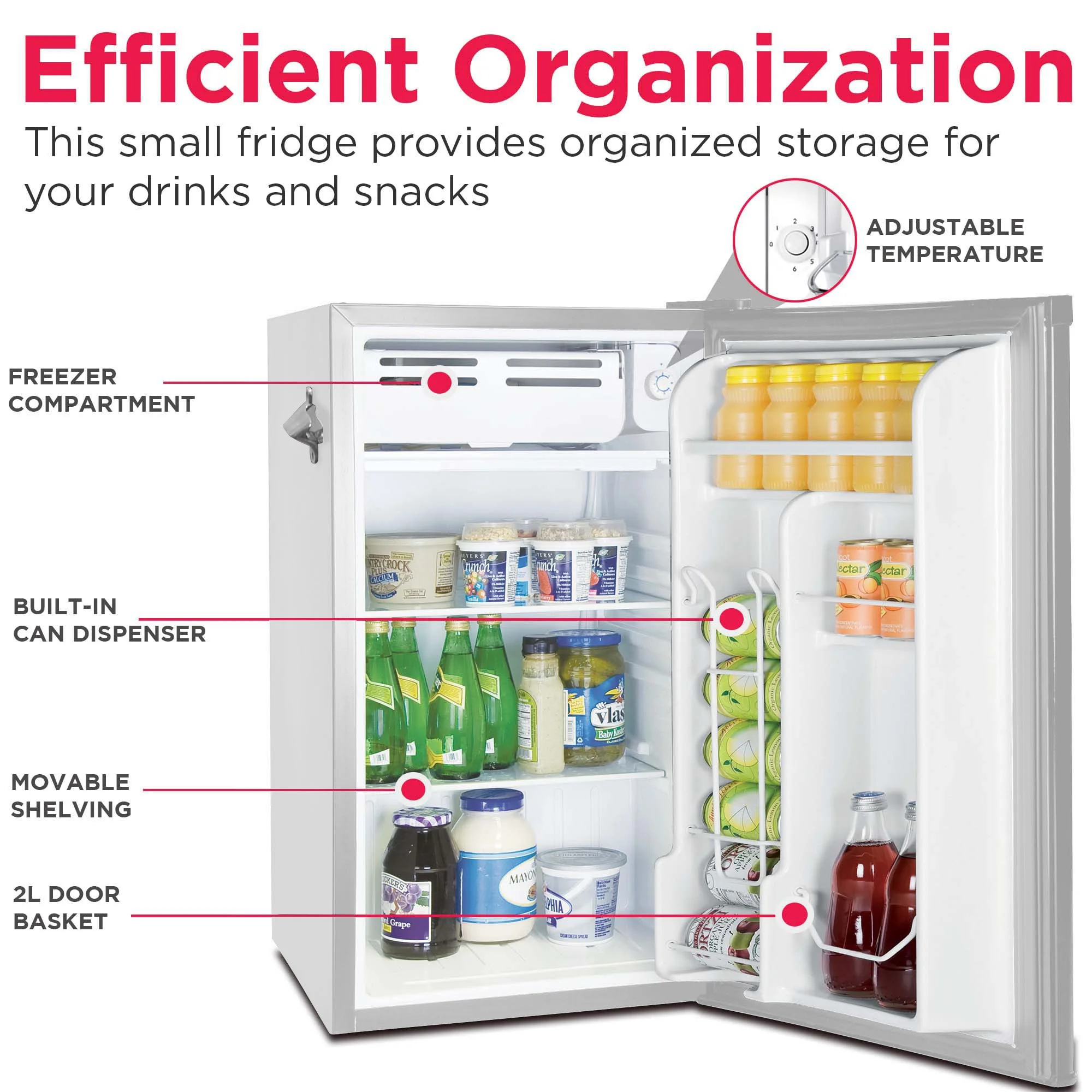 Frigidaire EFR376-C-PINK 3.2-Cu.-Ft. 65-Watt Retro Bar Fridge with Side Bottle Opener (Pink)