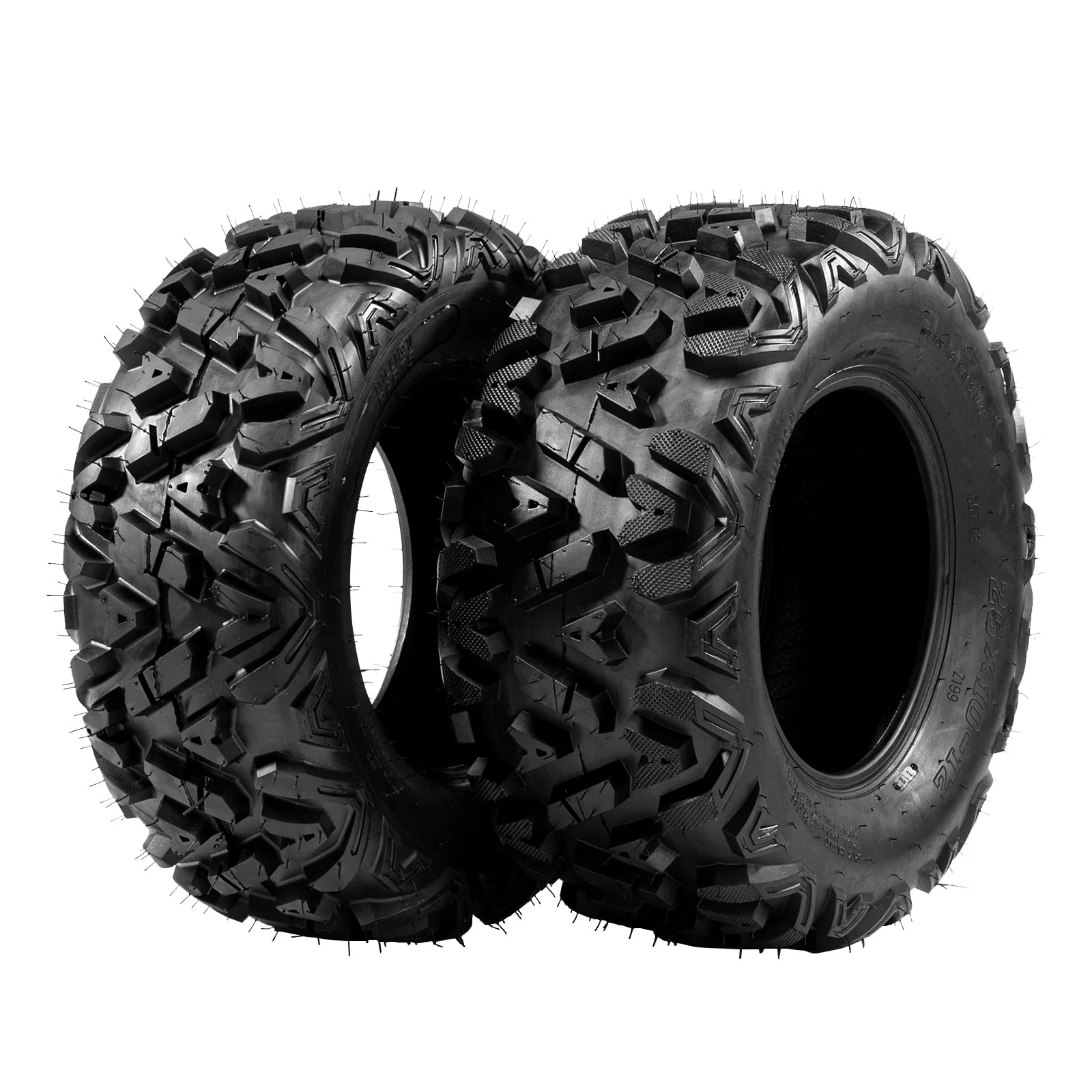 Ktaxon Set of 4 6PR All Terrain ATV UTV Tires, 25x8-12 Front & 25x10-12 Rear, Tubeless