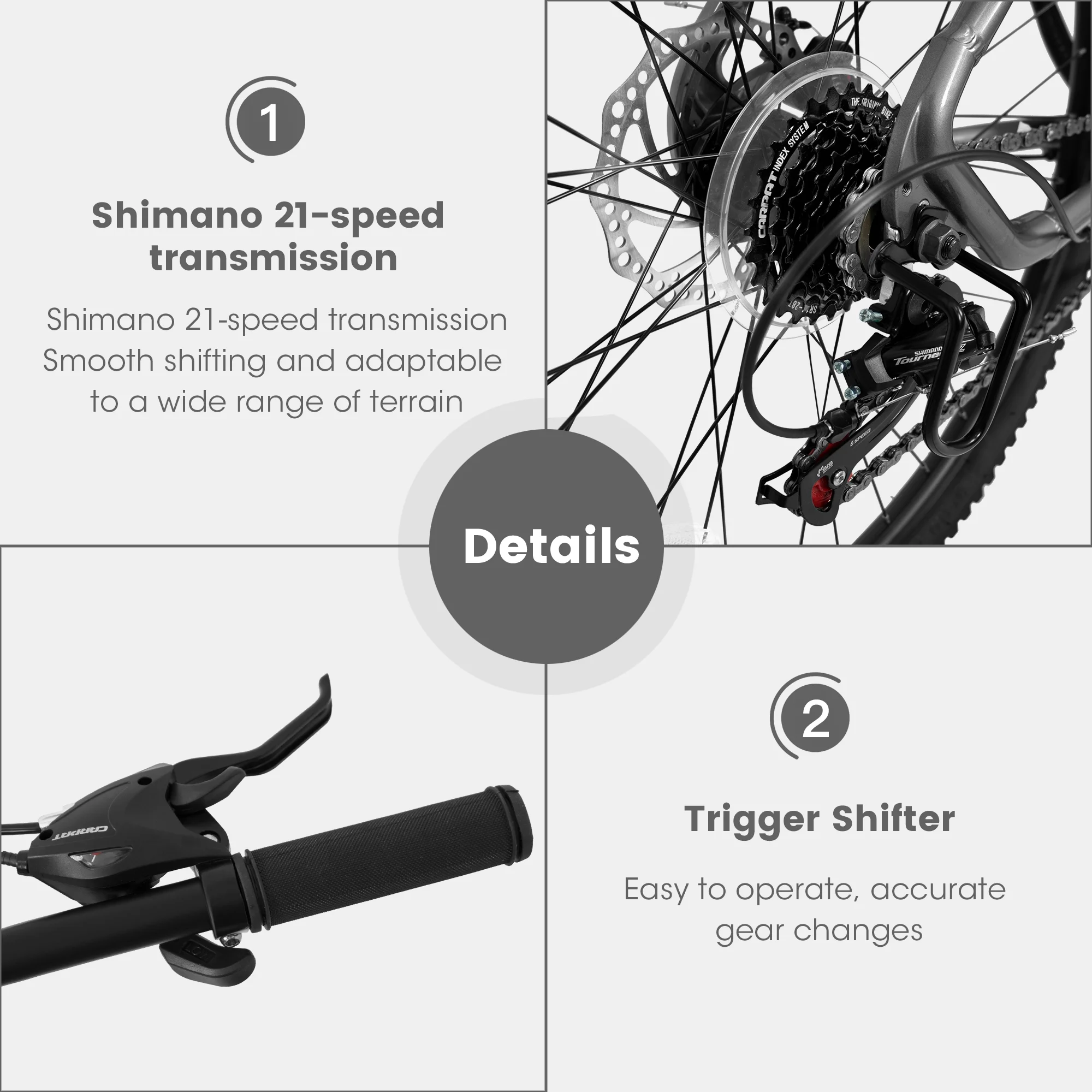 Ambifirner Lightweight 27.5er Mountain Bike – 21-Speed Shimano Drivetrain, 2.125” Tires & 85% Pre-Assembled Design for Riders 5’5”–5’10” (Anti-Slip Traction)​​