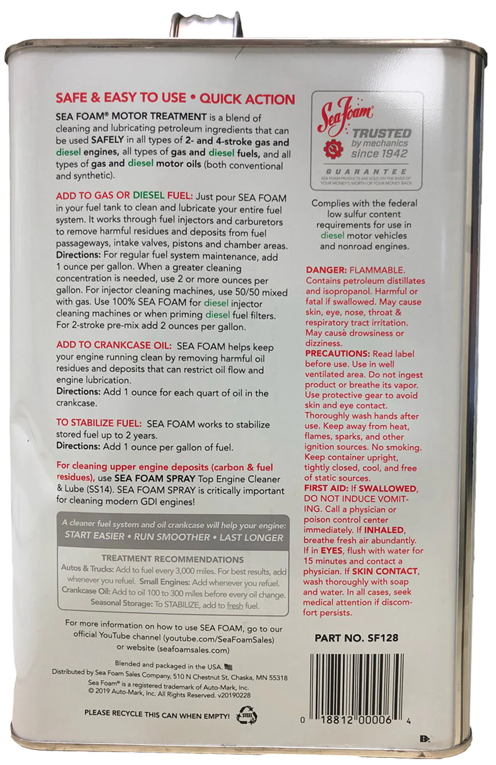 SEAFOAM SF000128 Motor Treatment