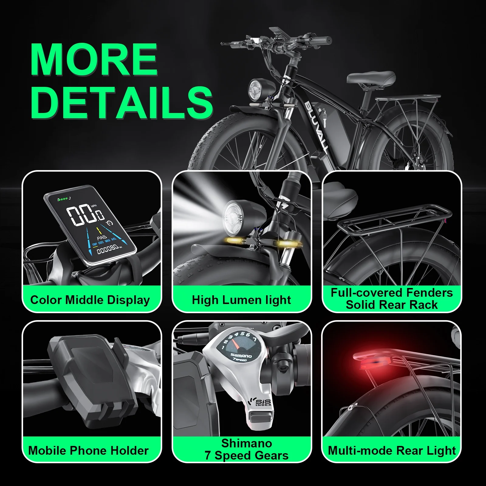 Electric Bike for Adults, 2000W 26'Fat Tire Electric Bike, 35MPH AWD Dual Motor Electric Bicycles, 48V 22.4AH Battery Fast Ebikes Dual Hydraulic Brakes UL 2849
